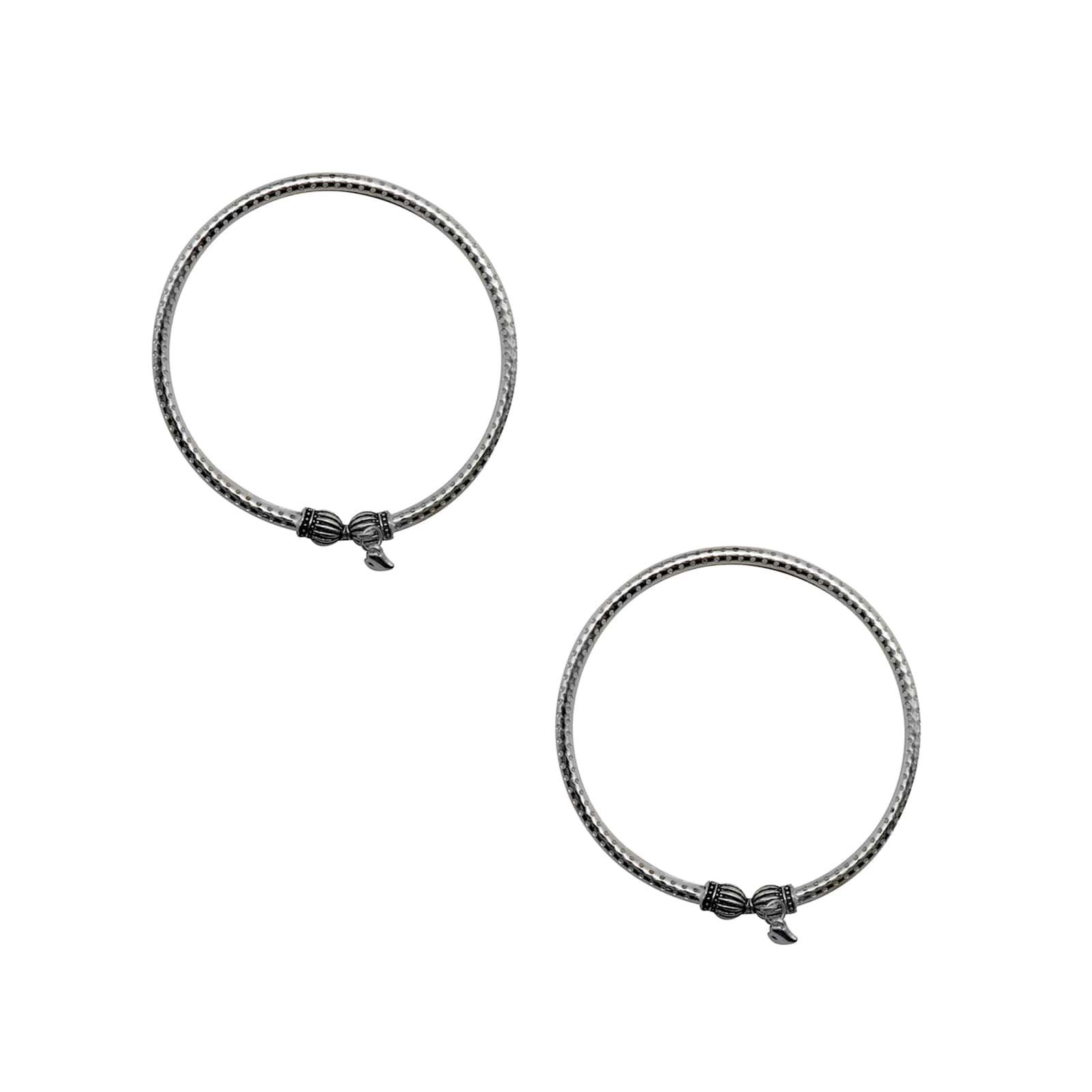 Circular Silver Oxidized Charm Anklets - Image 5