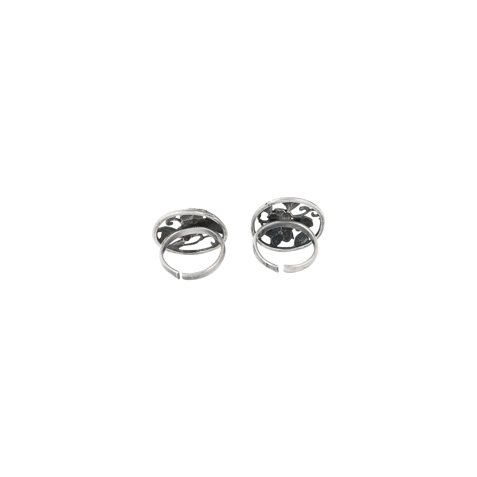 Teejh Daar Silver Oxidised Toe Rings - Image 5