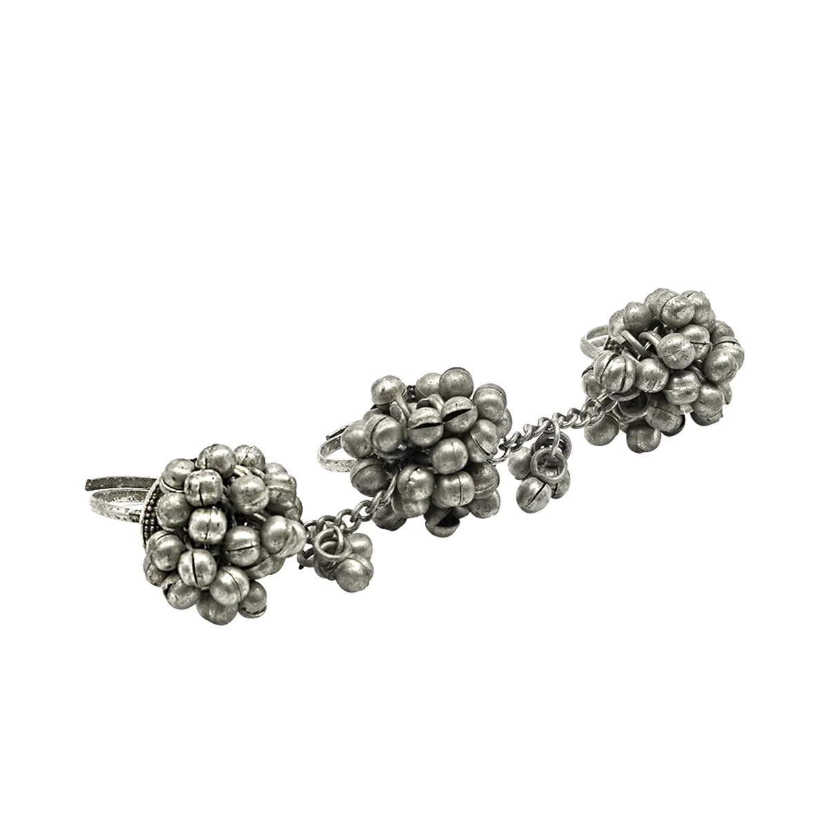 Teejh Damini Silver Oxidised Ghungroo Toe rings - Image 4