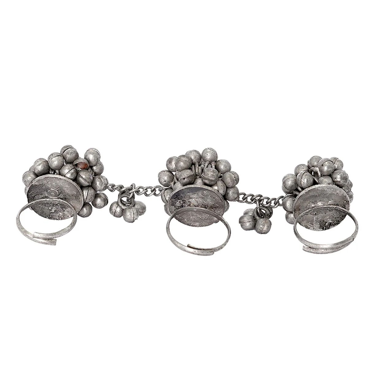 Teejh Damini Silver Oxidised Ghungroo Toe rings - Image 5
