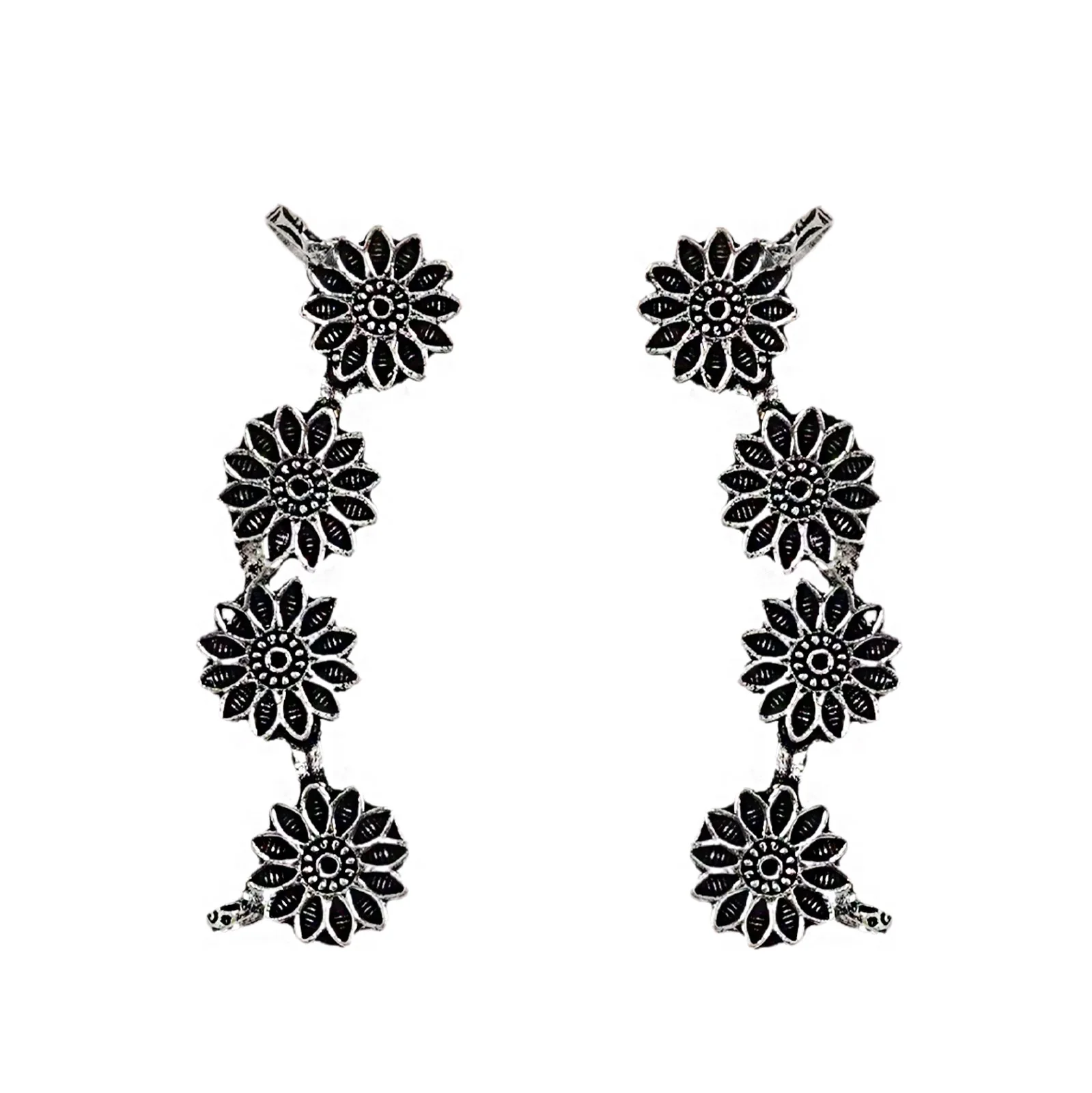 Teejh Darani Silver Oxidised Earcuffs - Image 3