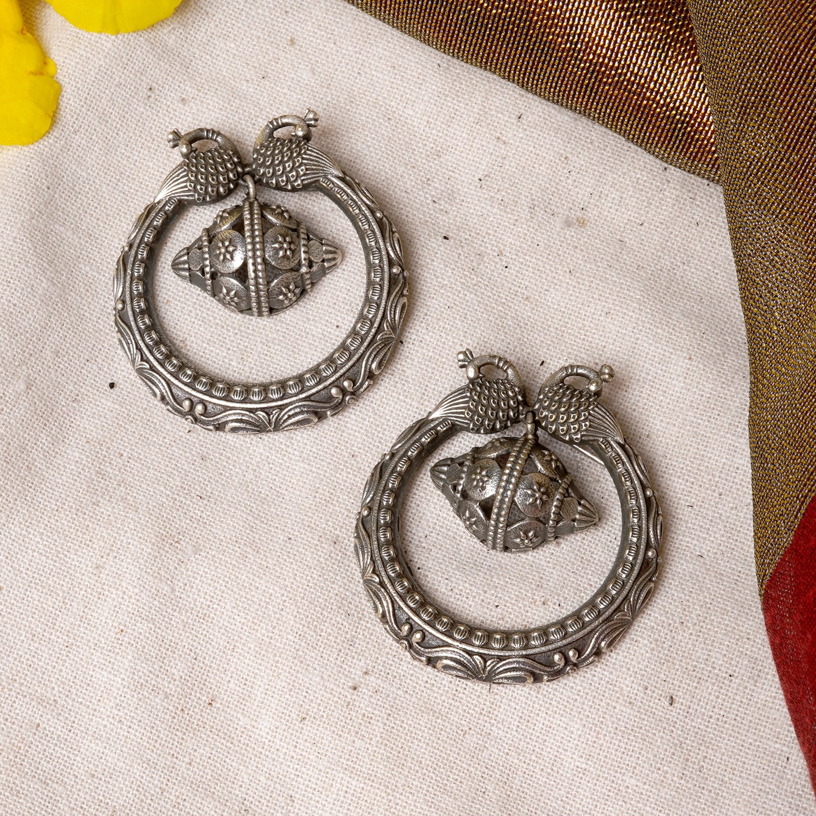 Teejh Darshi Silver Oxidised Earrings - Image 2