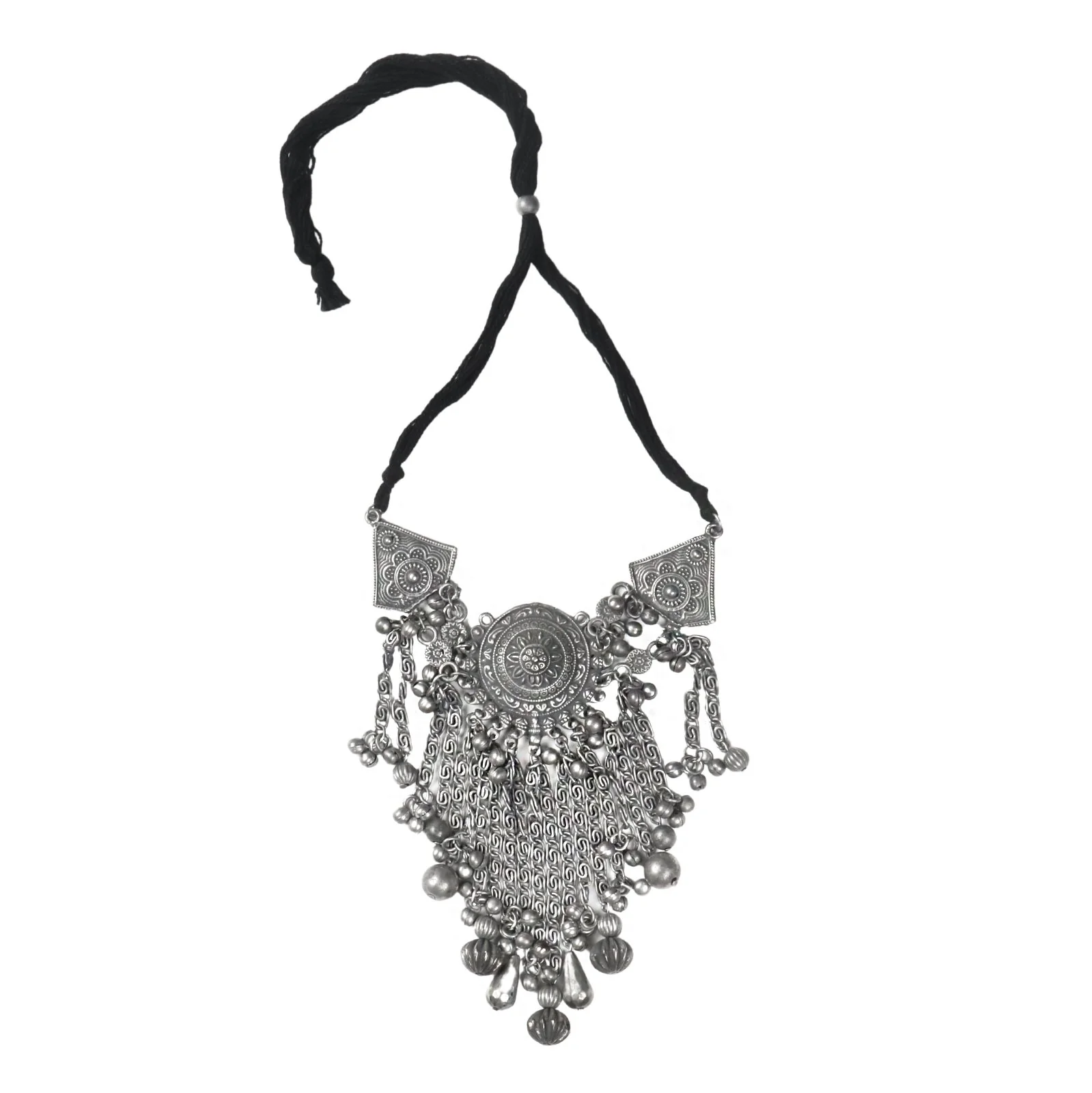 Teejh Dayami Silver Oxidised Choker Necklace - Image 3