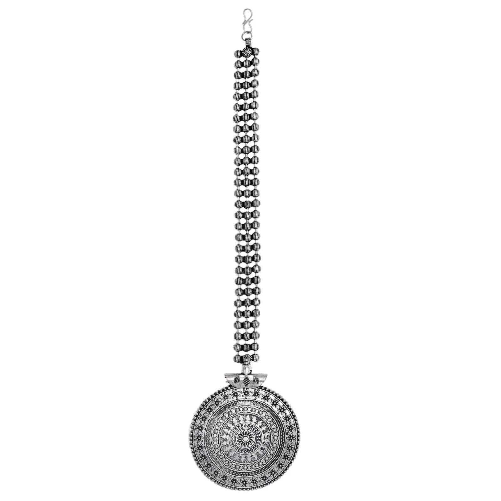 Teejh Deepa Silver Oxidised Maang Tika - Image 3