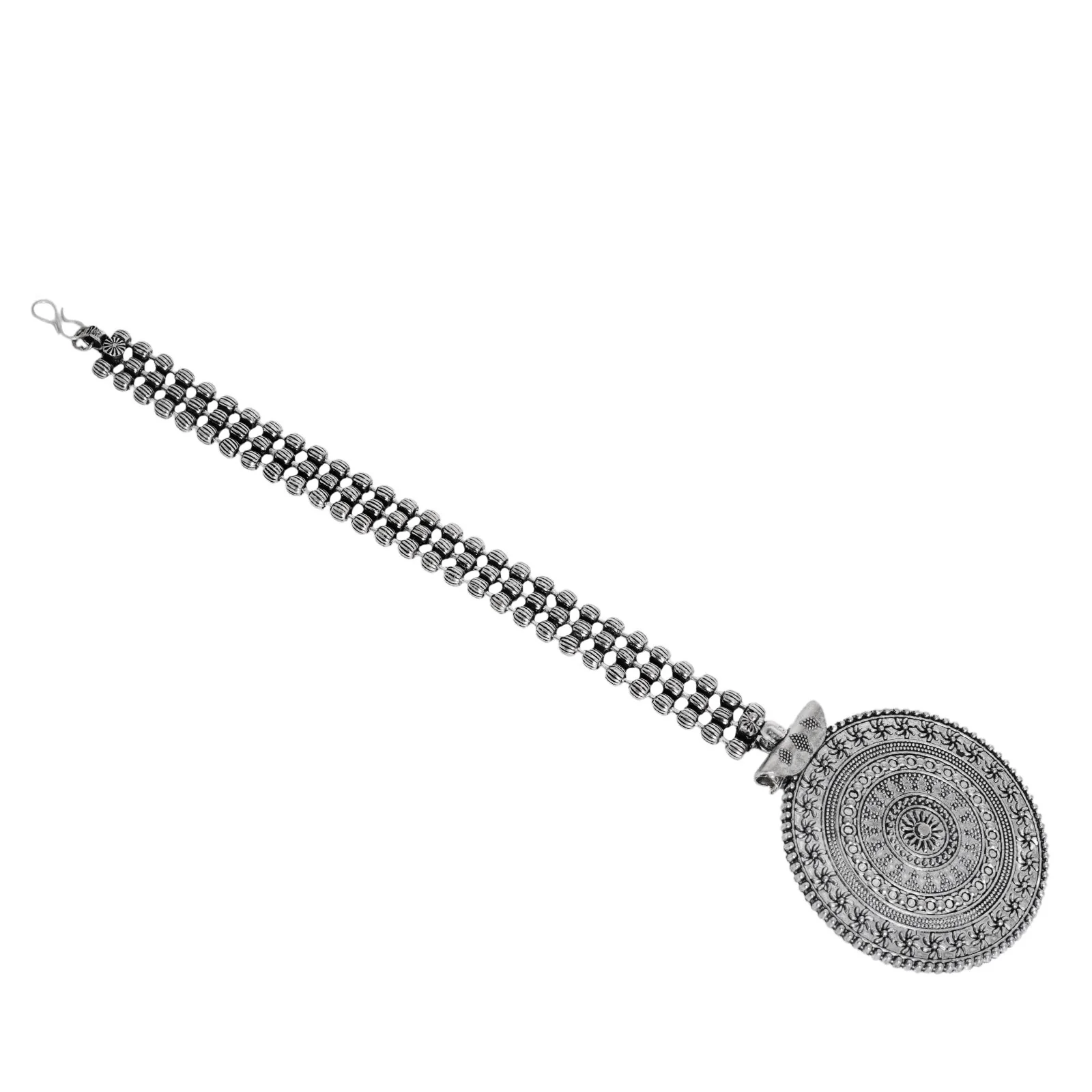 Teejh Deepa Silver Oxidised Maang Tika - Image 4
