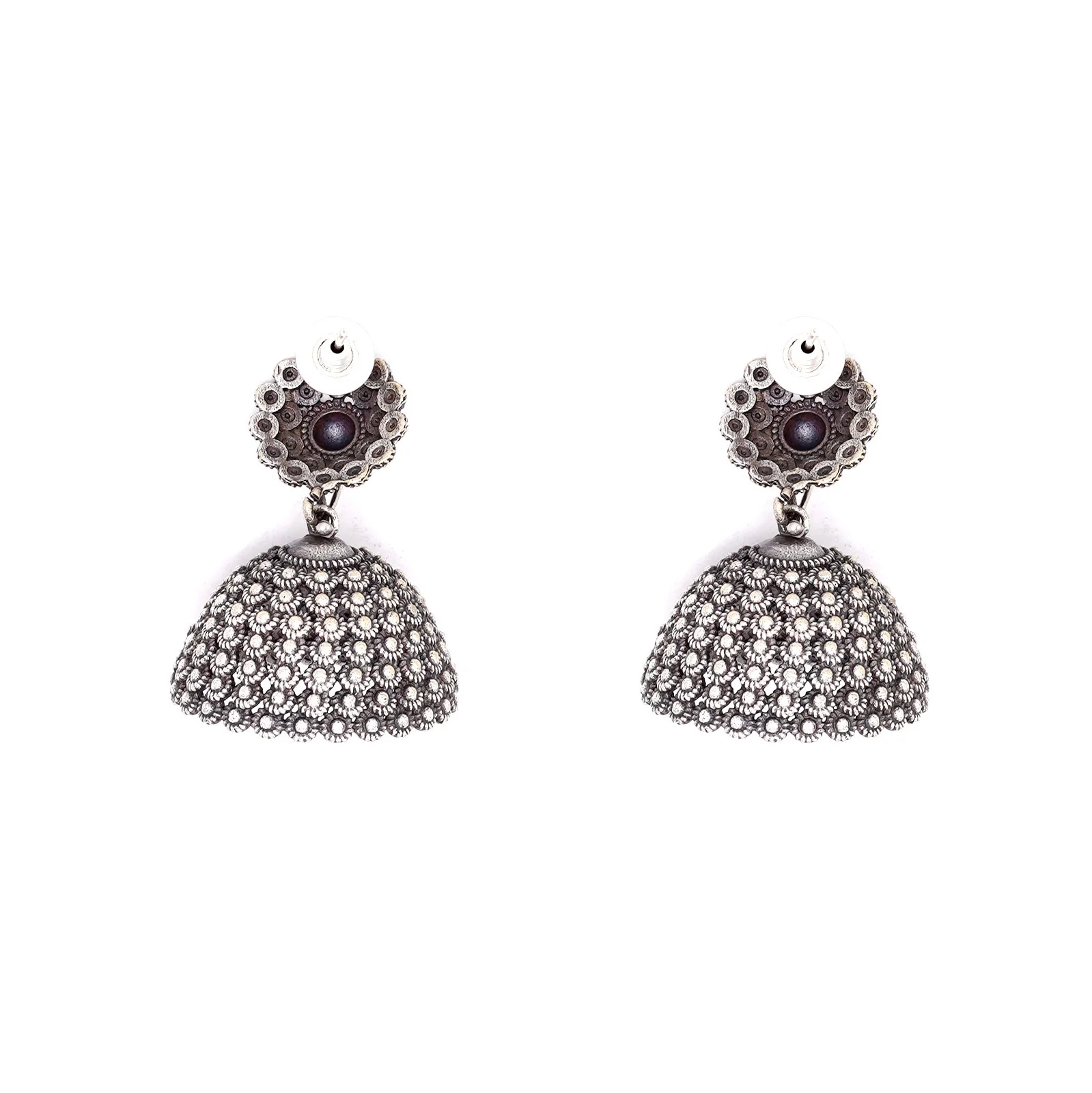 Teejh Dharvi Metallic Antique Silver Jhumki - Image 6