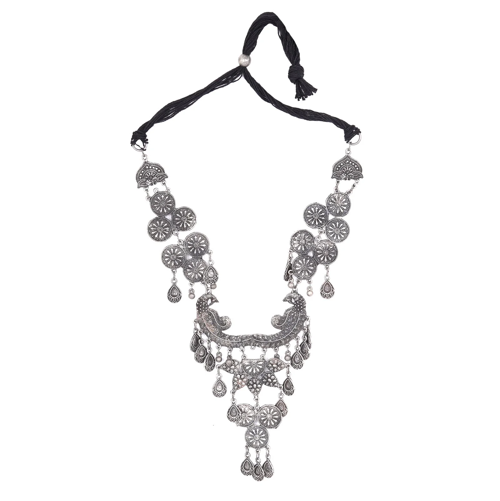 Teejh Dira Antique Silver Polish Necklace Set - Image 4