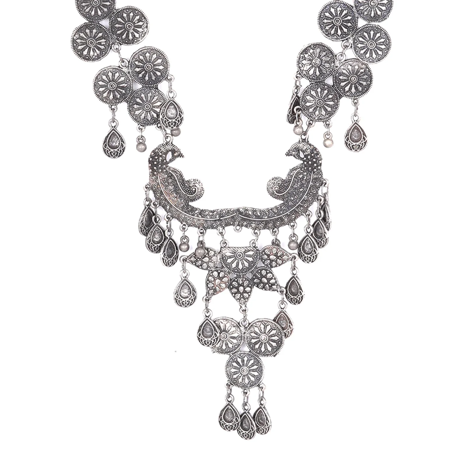 Teejh Dira Antique Silver Polish Necklace Set - Image 5