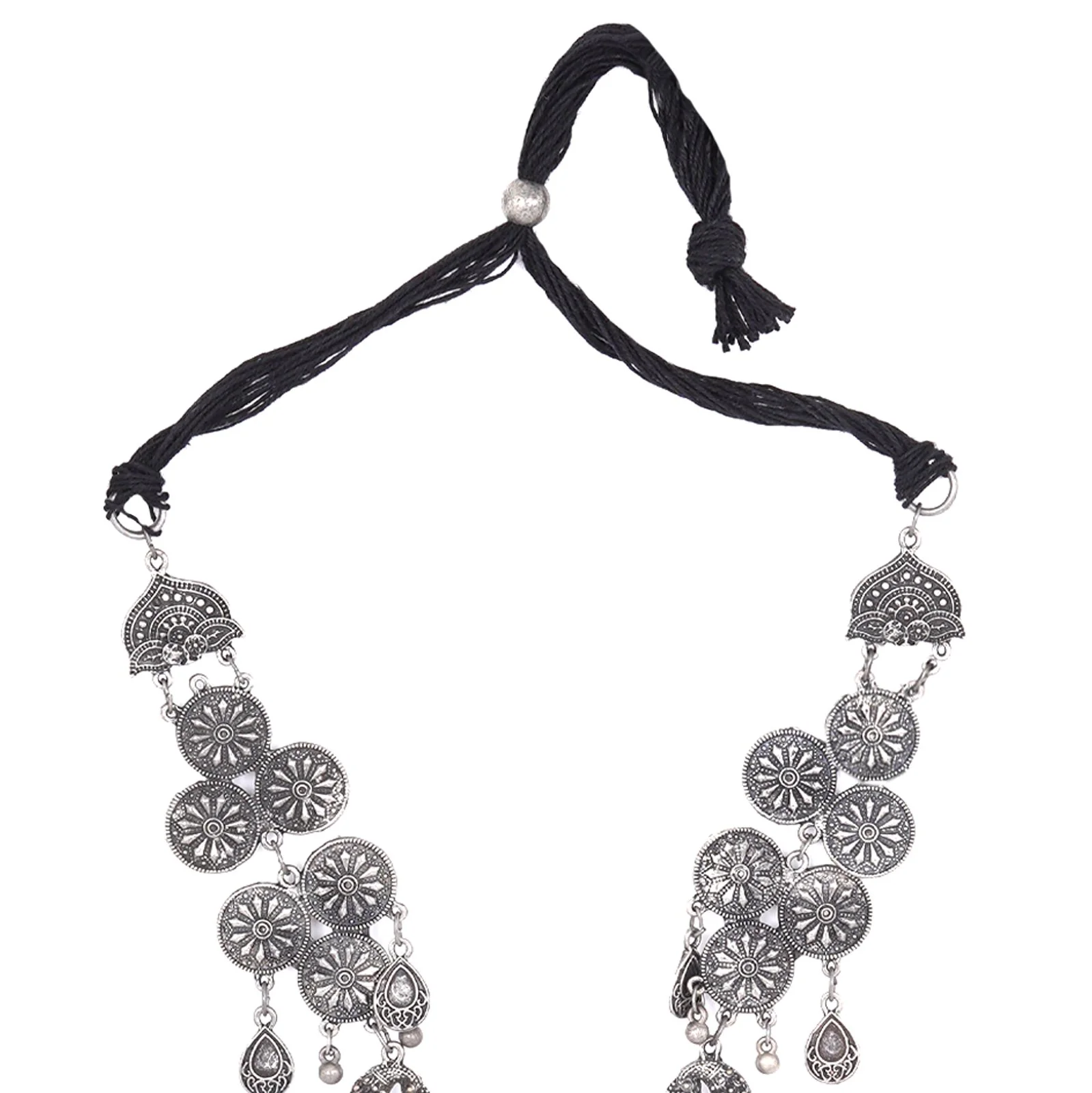 Teejh Dira Antique Silver Polish Necklace Set - Image 7