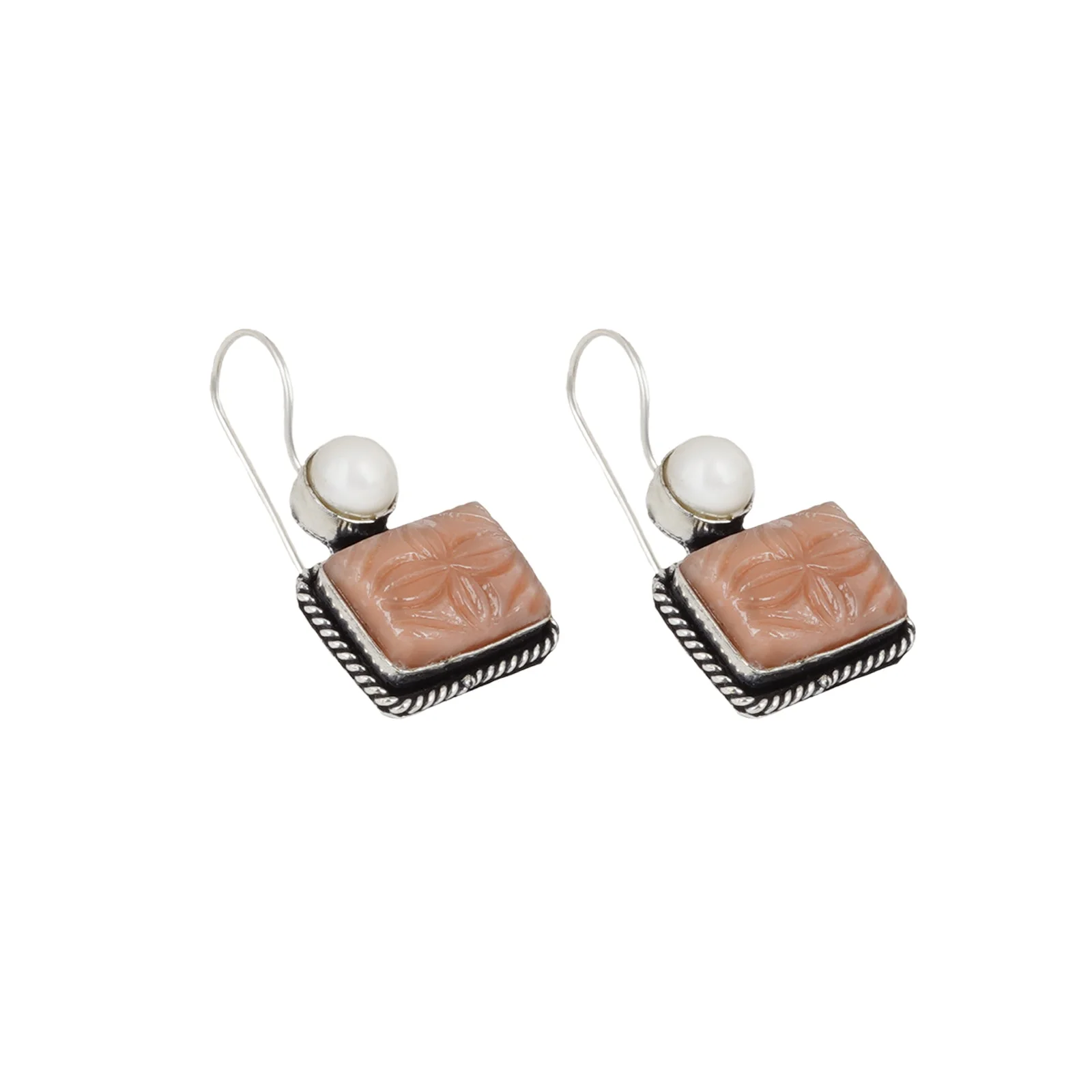 Teejh Diti Brown Stone & Pearl Earrings - Image 4