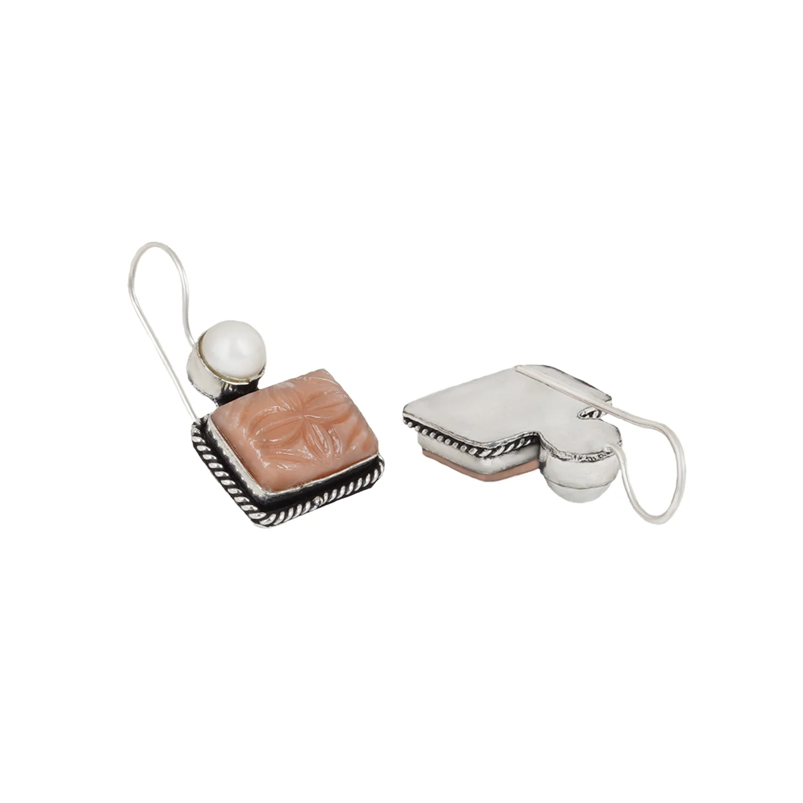 Teejh Diti Brown Stone & Pearl Earrings - Image 5
