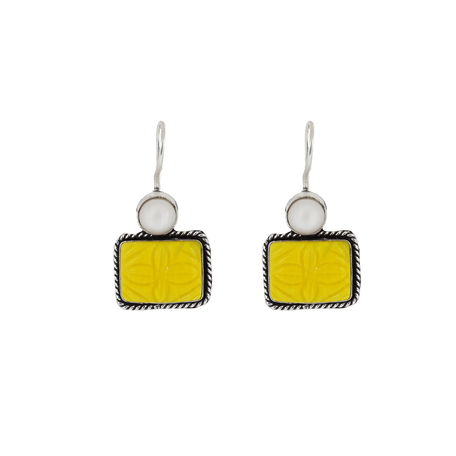 Teejh Diti Yellow Stone & Pearl Earring - Image 3
