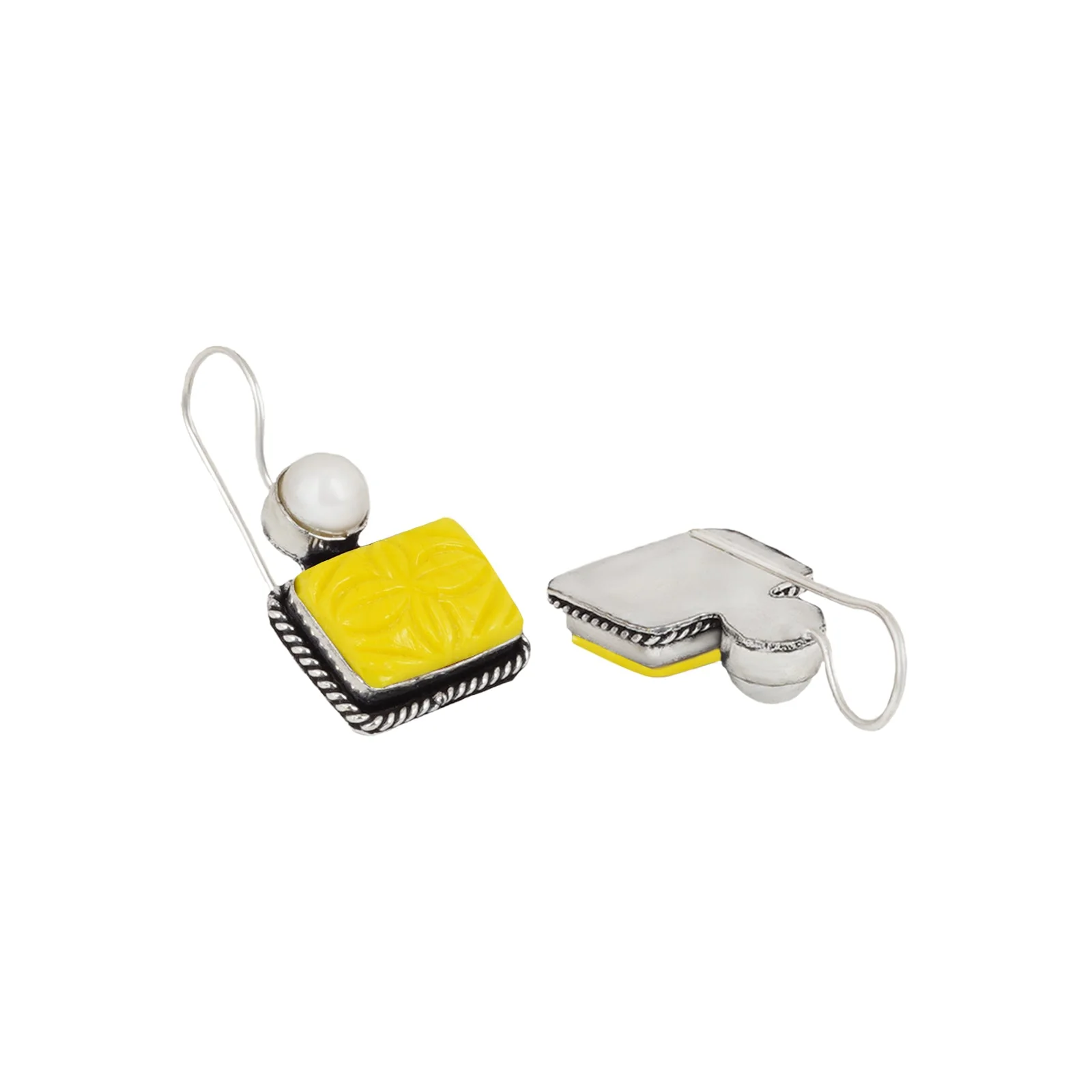 Teejh Diti Yellow Stone & Pearl Earring - Image 5