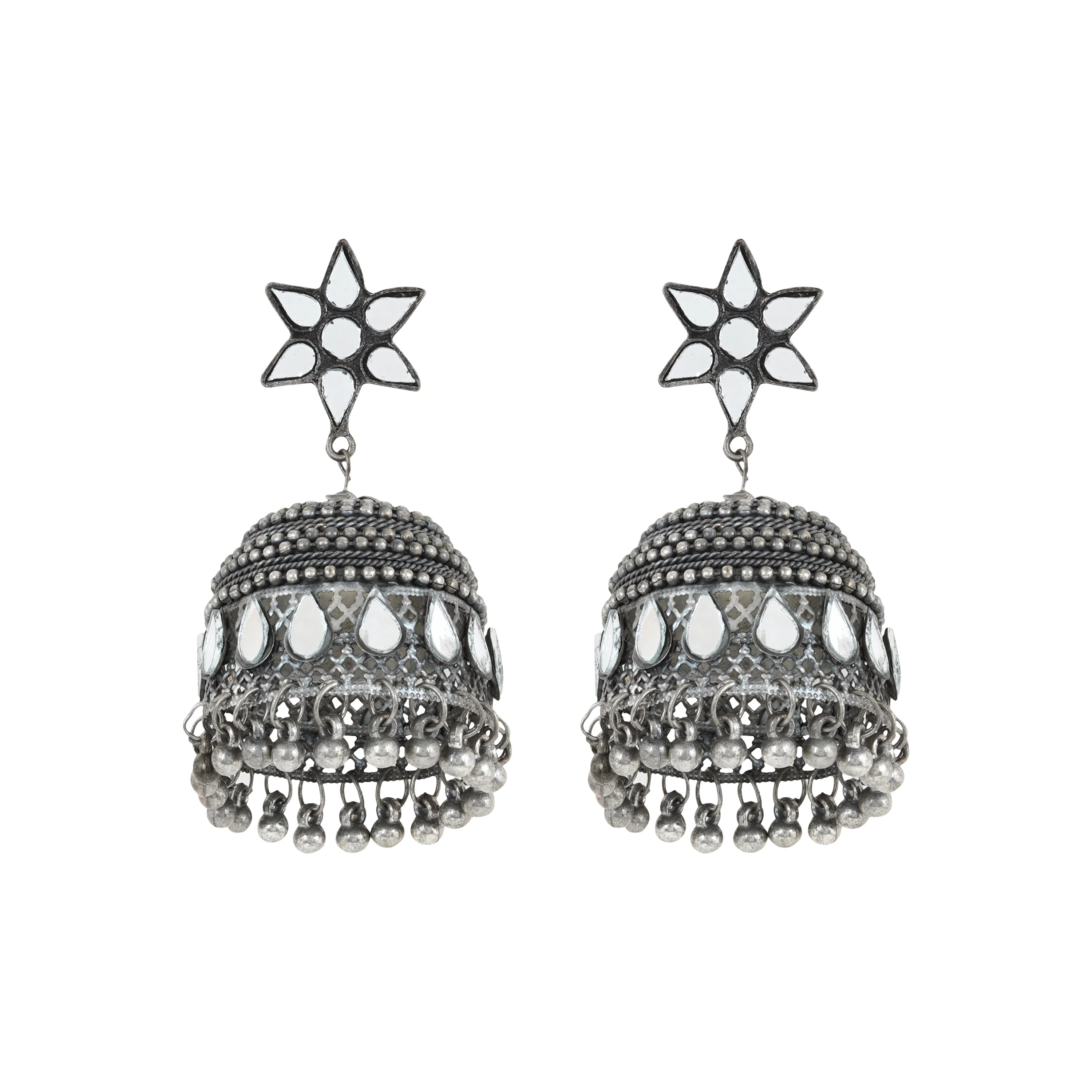 Teejh Ekani Silver Oxidised Earrings - Image 3
