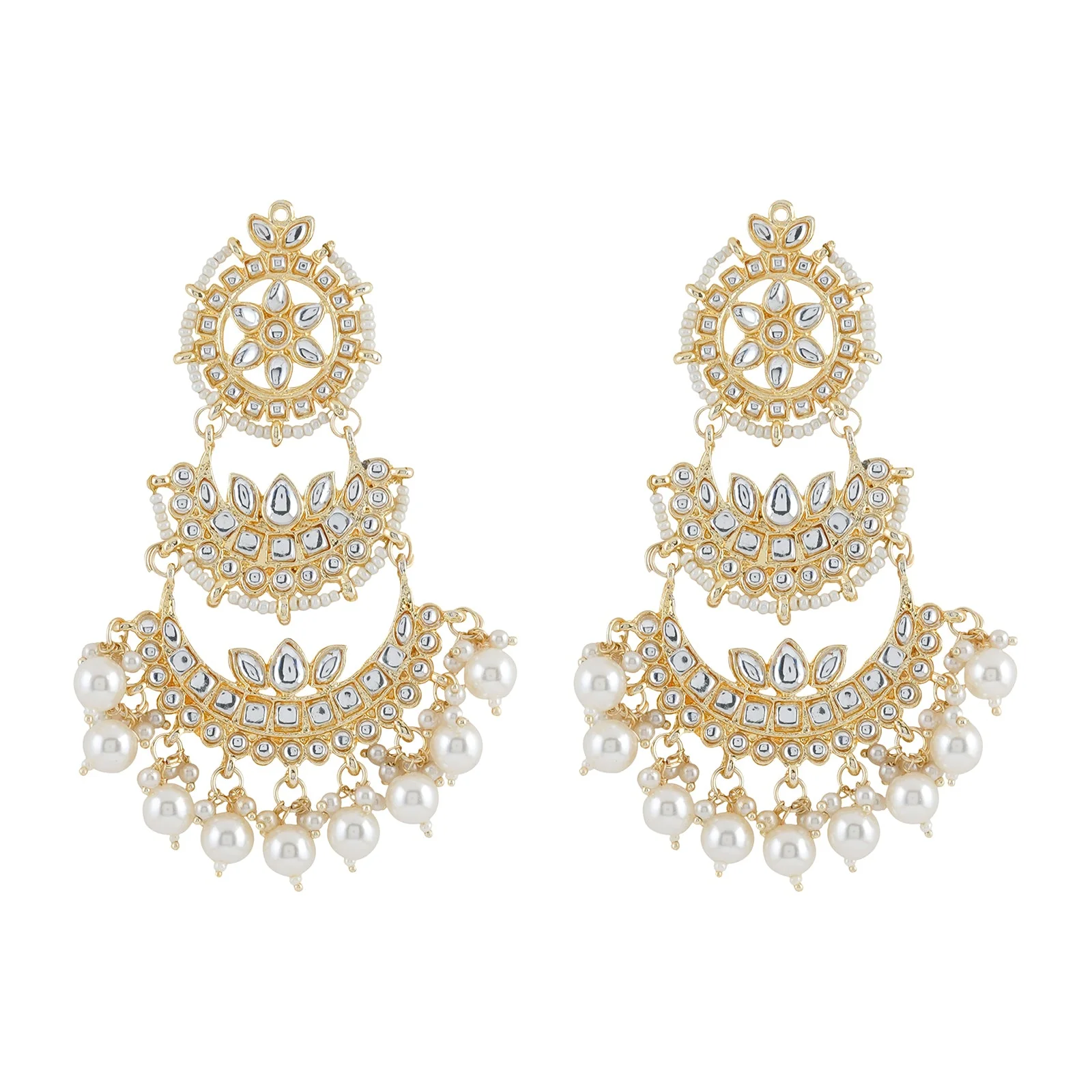 Teejh Eshana Pearl and Polki Earring - Image 3