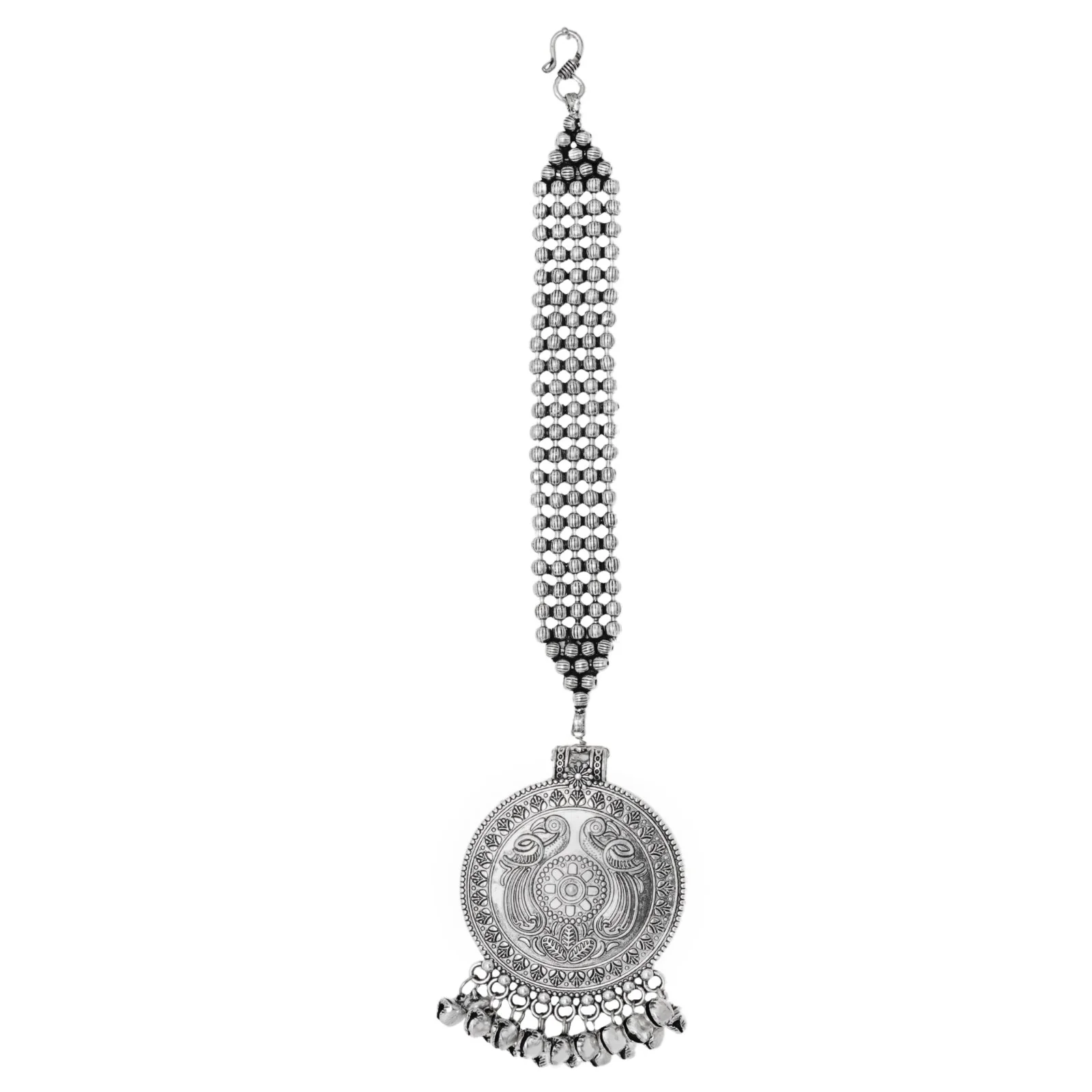 Teejh Eta Silver Oxidised Maang Tika - Image 3