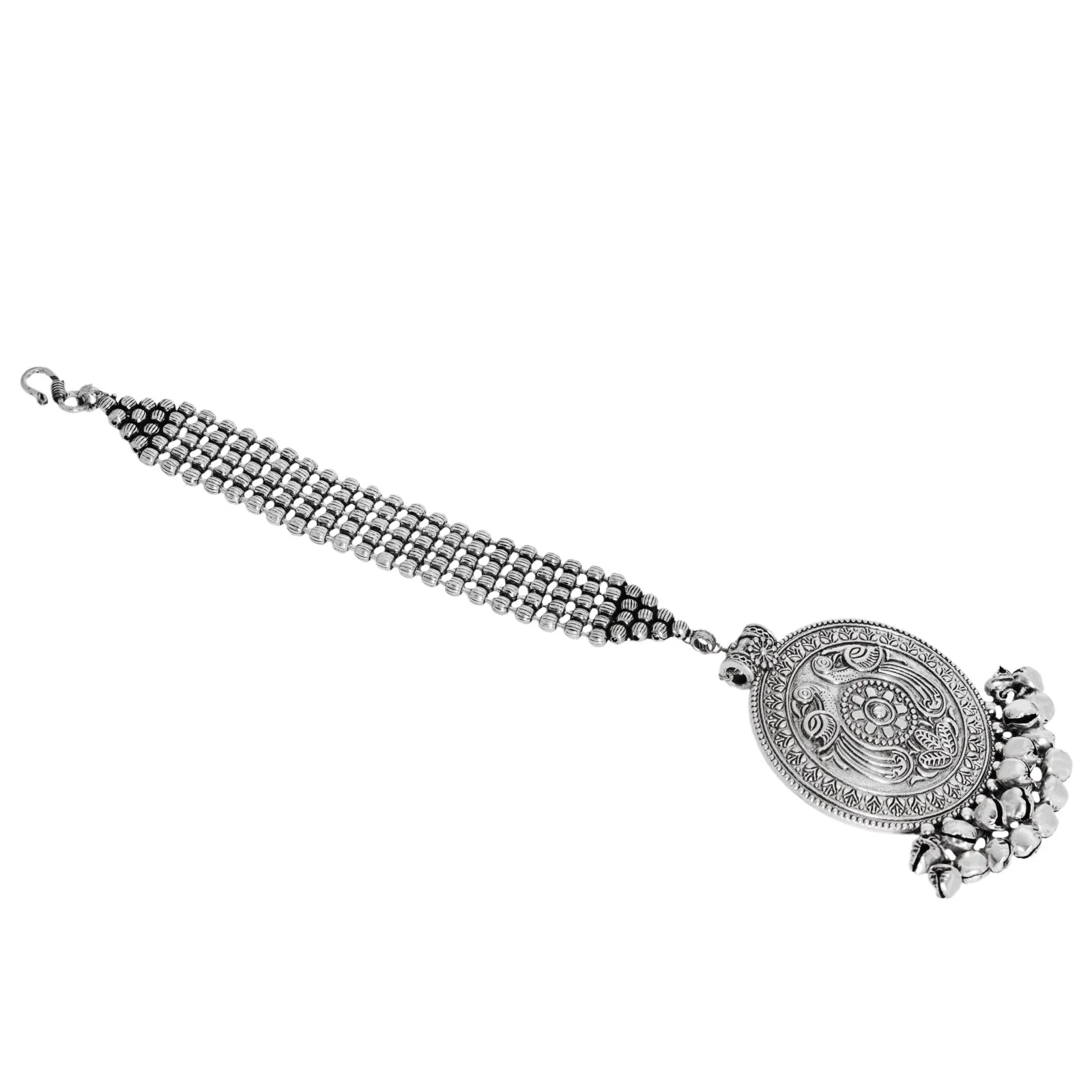 Teejh Eta Silver Oxidised Maang Tika - Image 5