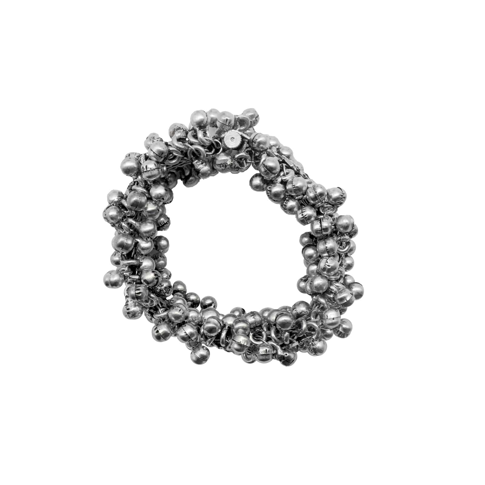 Geeta Rawa Work Silver Oxidized Ghungroo Bangle - Image 5