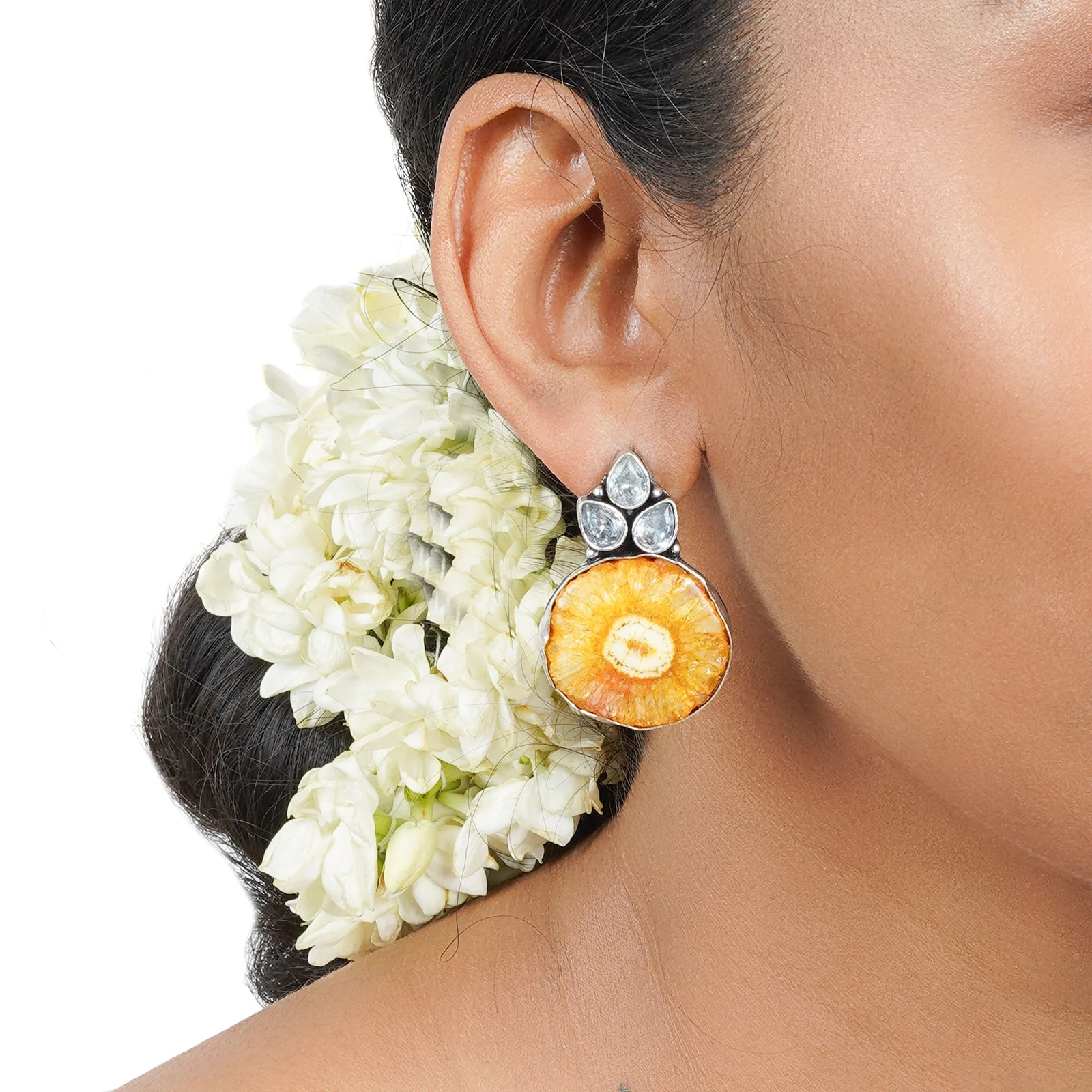 Teejh Harika Yellow Silver Oxidised Earring - Image 2