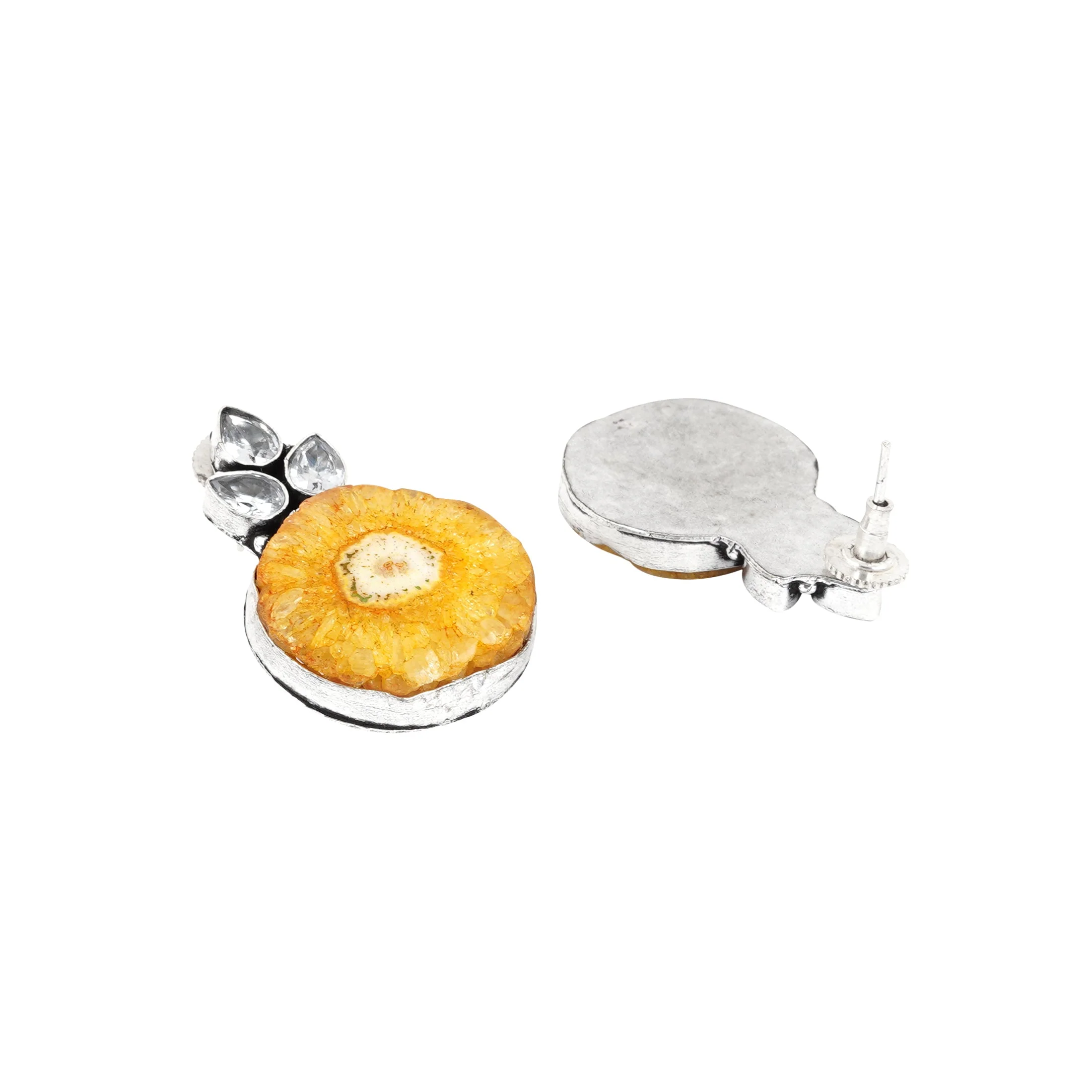 Teejh Harika Yellow Silver Oxidised Earring - Image 4