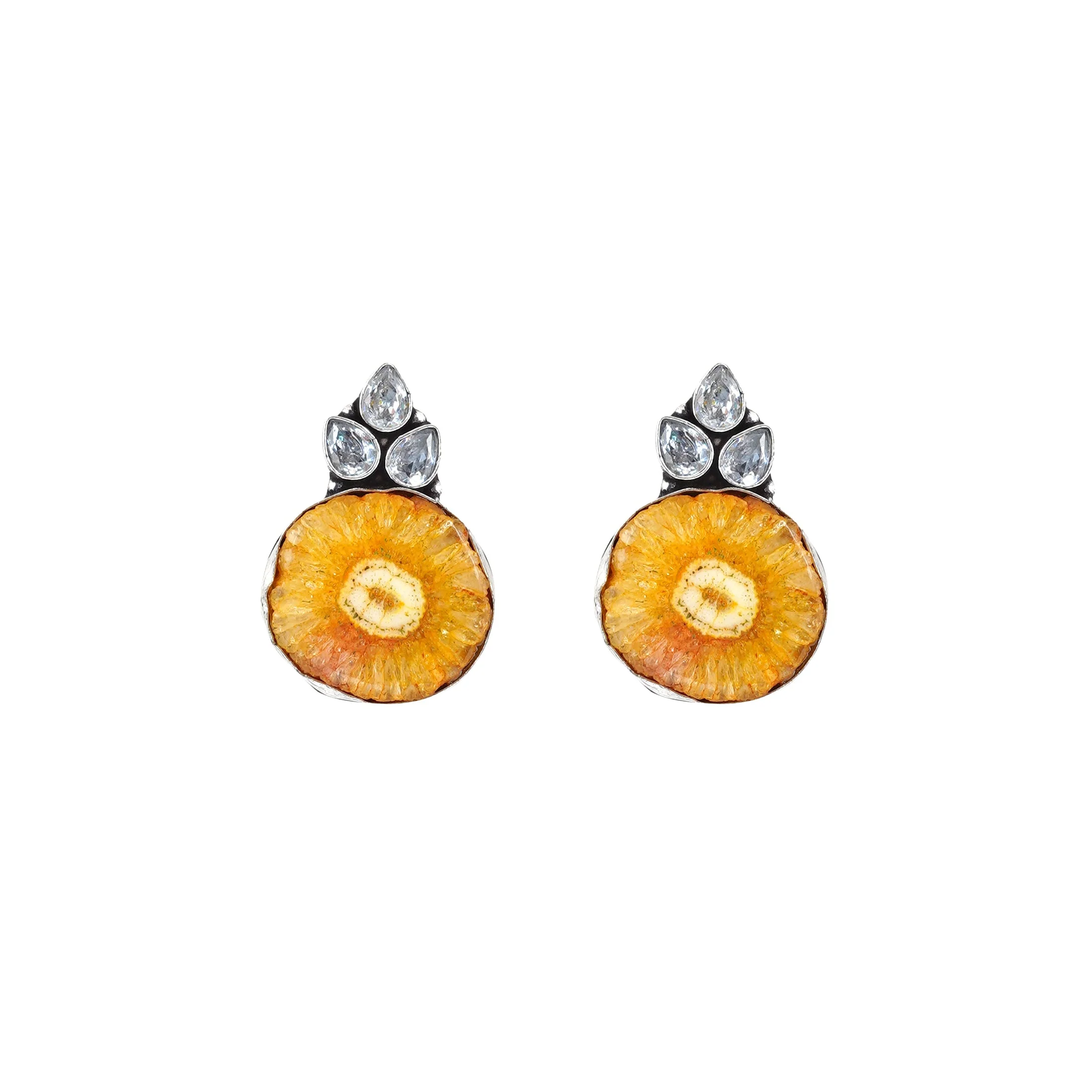 Teejh Harika Yellow Silver Oxidised Earring - Image 5