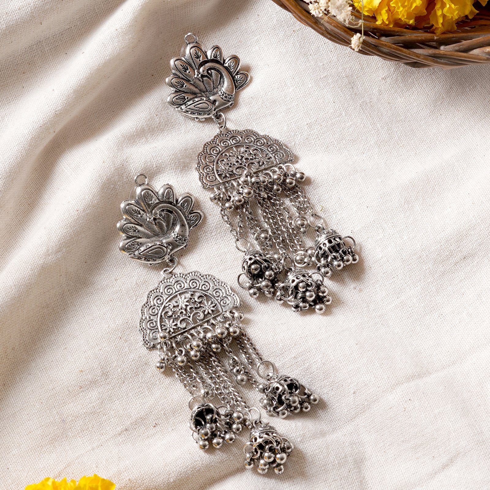 Teejh Imara Silver Oxidised Earrings - Image 2