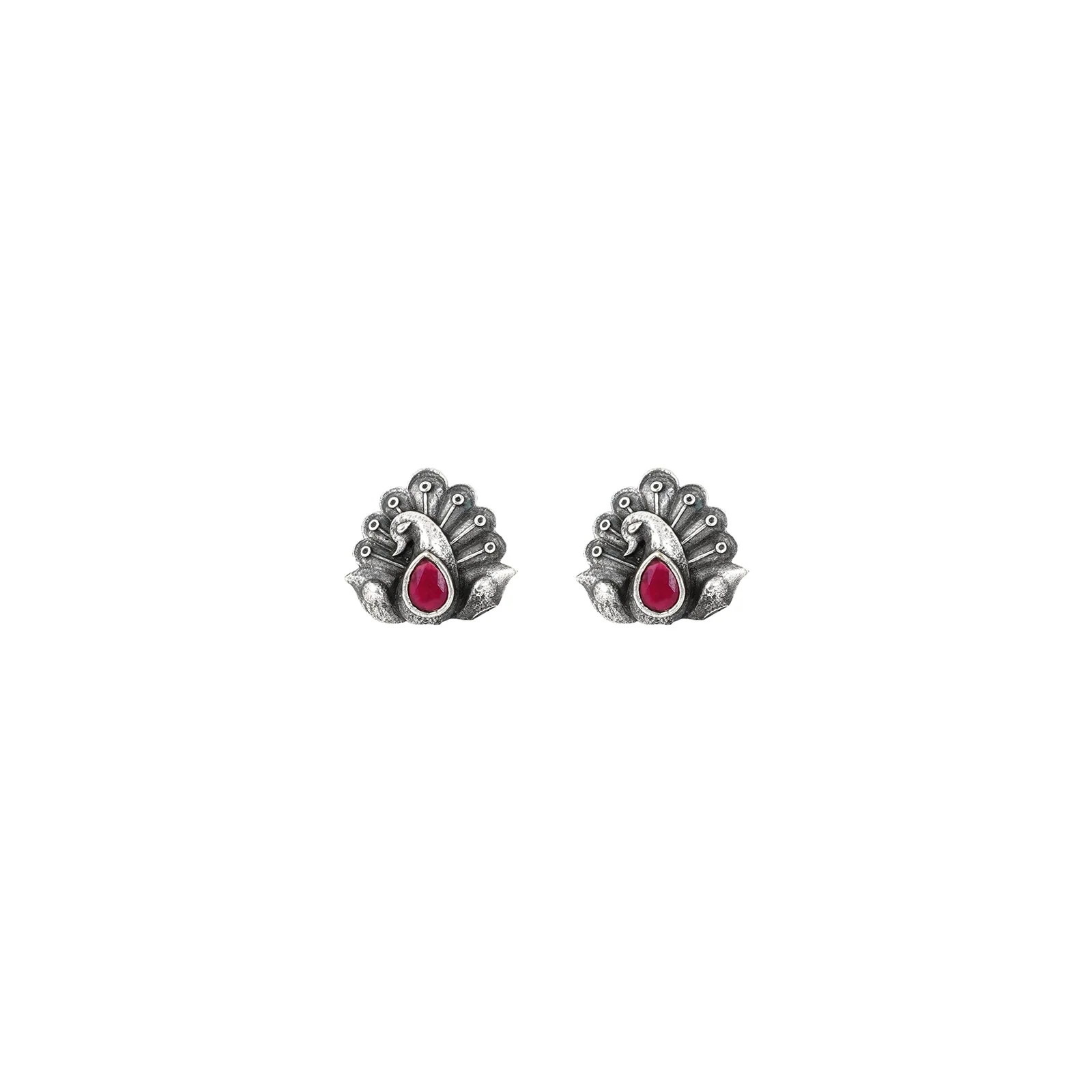 Teejh Indira Peacock Silver Oxidised Toe Rings - Image 3