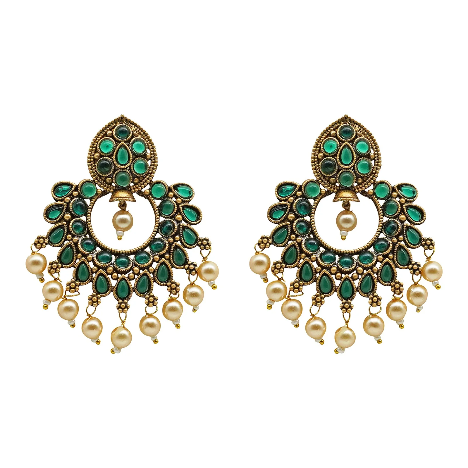Teejh Ira Dark Green Gold Enamel Earrings - Image 3