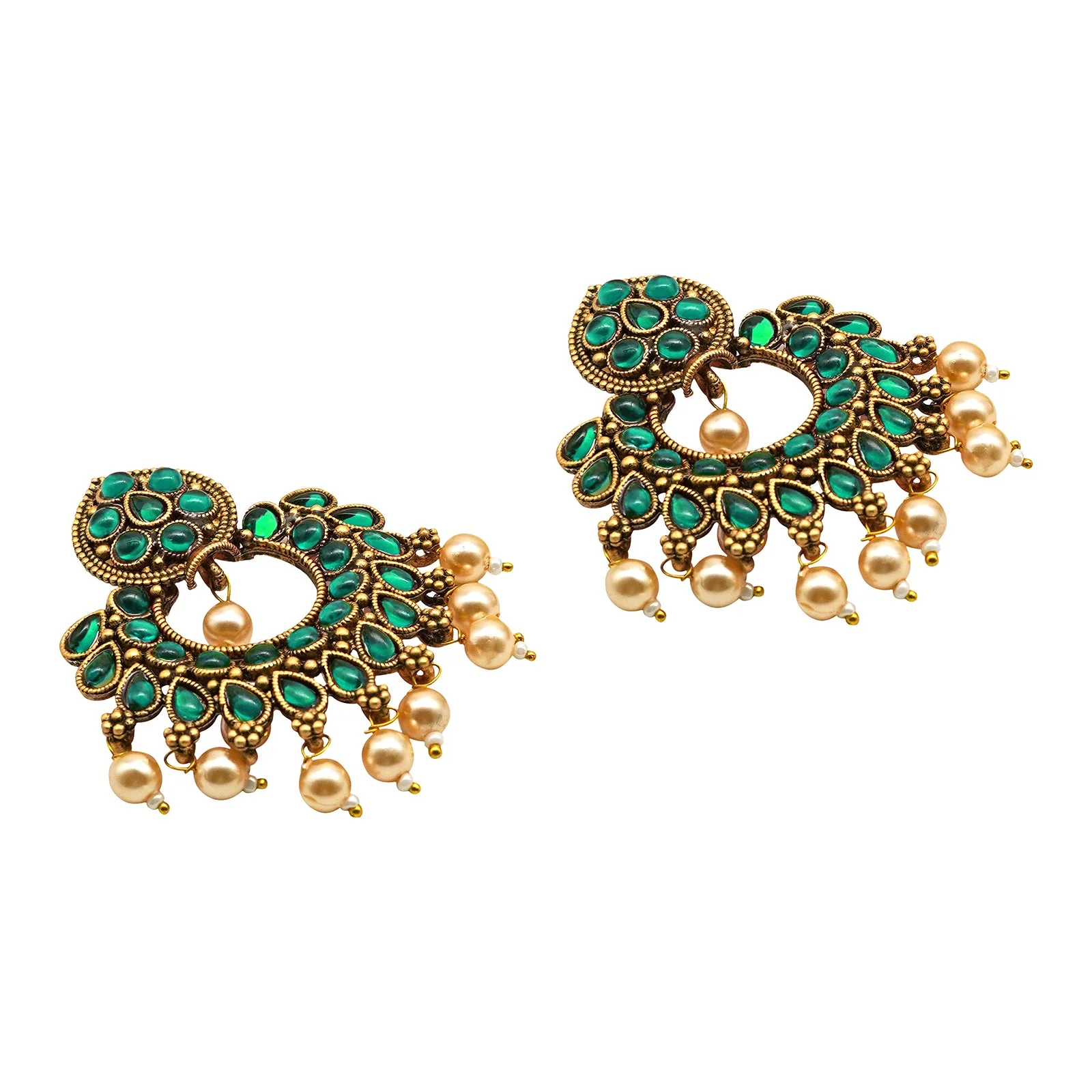 Teejh Ira Dark Green Gold Enamel Earrings - Image 5