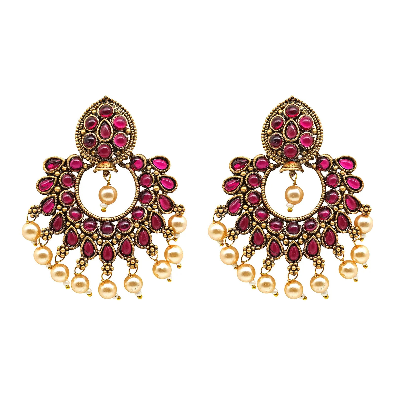 Teejh Ira Maroon Gold Enamel Earrings - Image 3