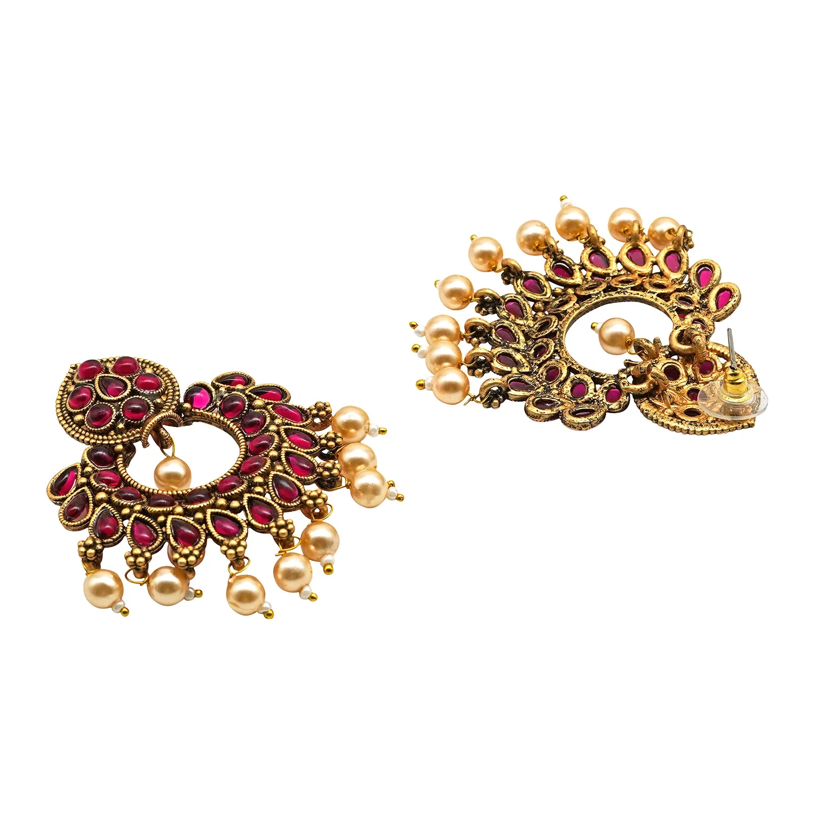 Teejh Ira Maroon Gold Enamel Earrings - Image 4