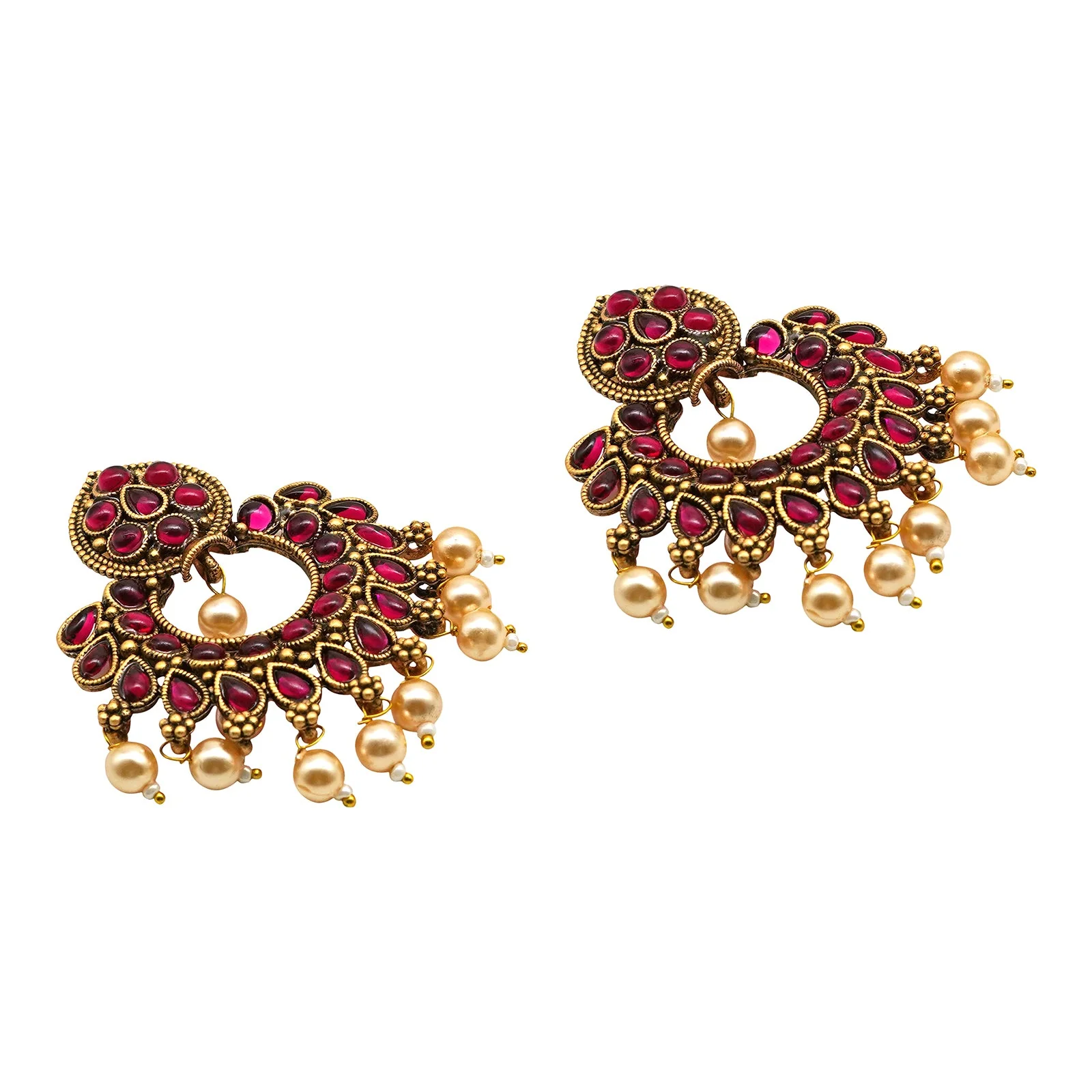 Teejh Ira Maroon Gold Enamel Earrings - Image 5
