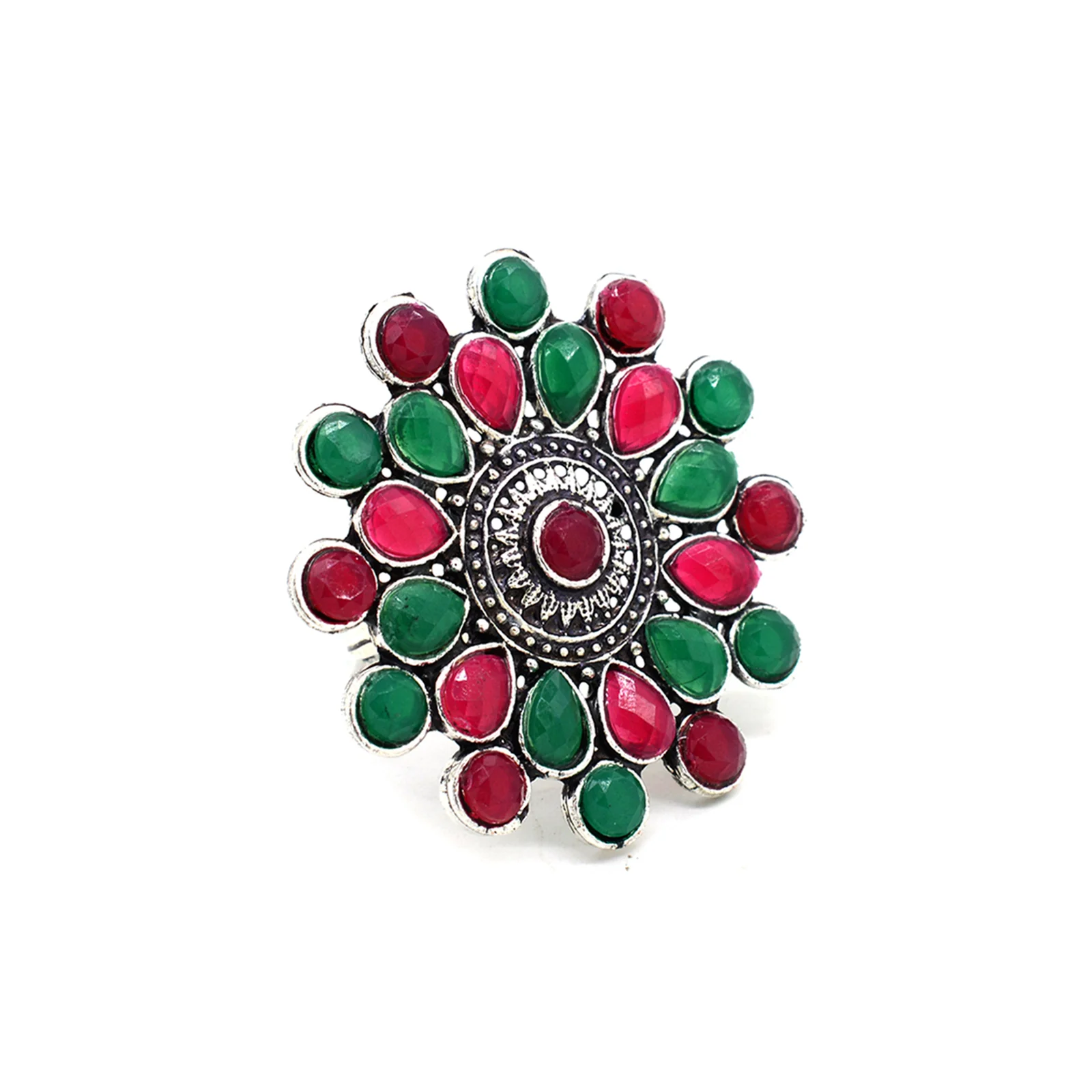 Isha Multicolored Silver Oxidized Jewelry Gift Set - Image 3