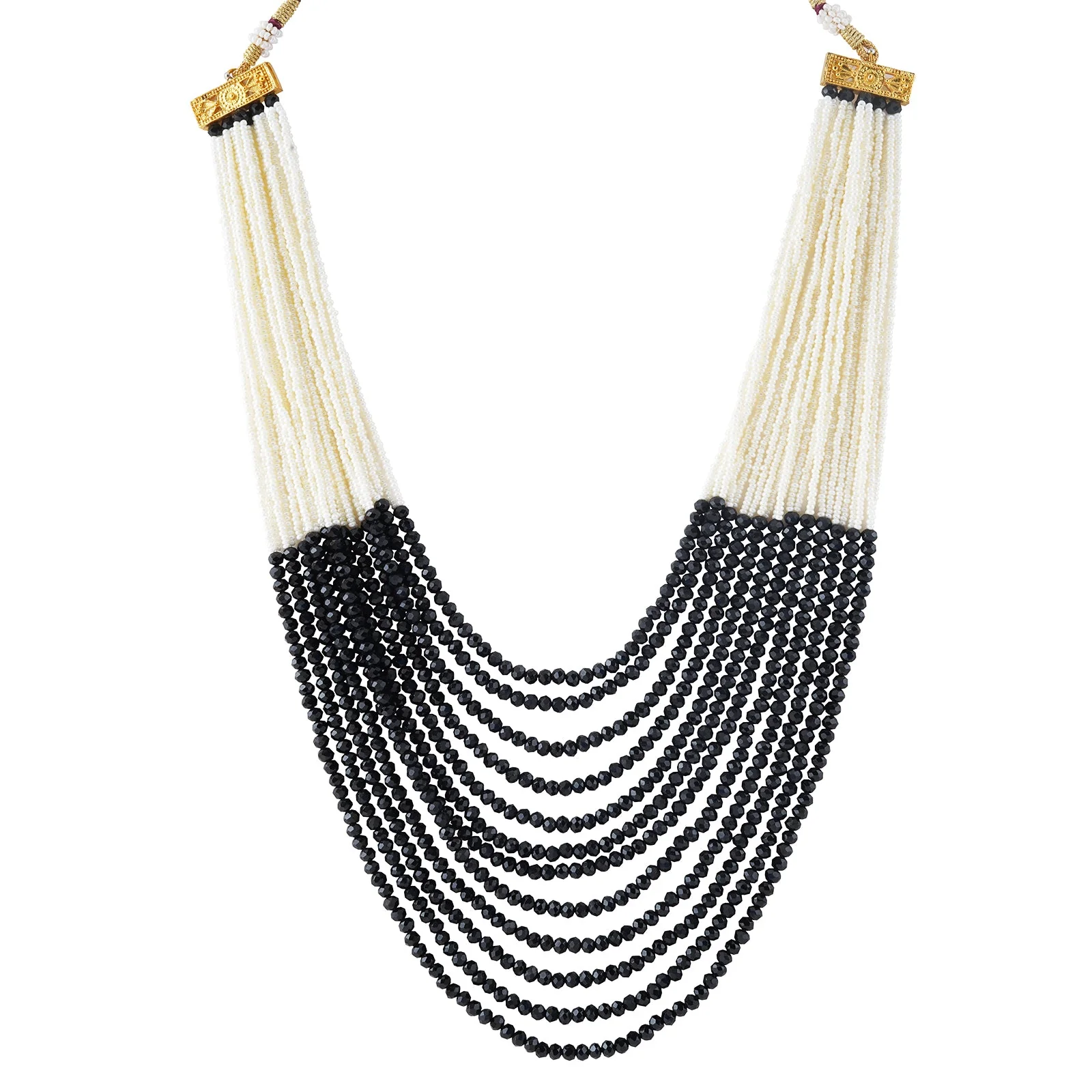 Teejh Jareen Black and White Gold Necklace Set - Image 2