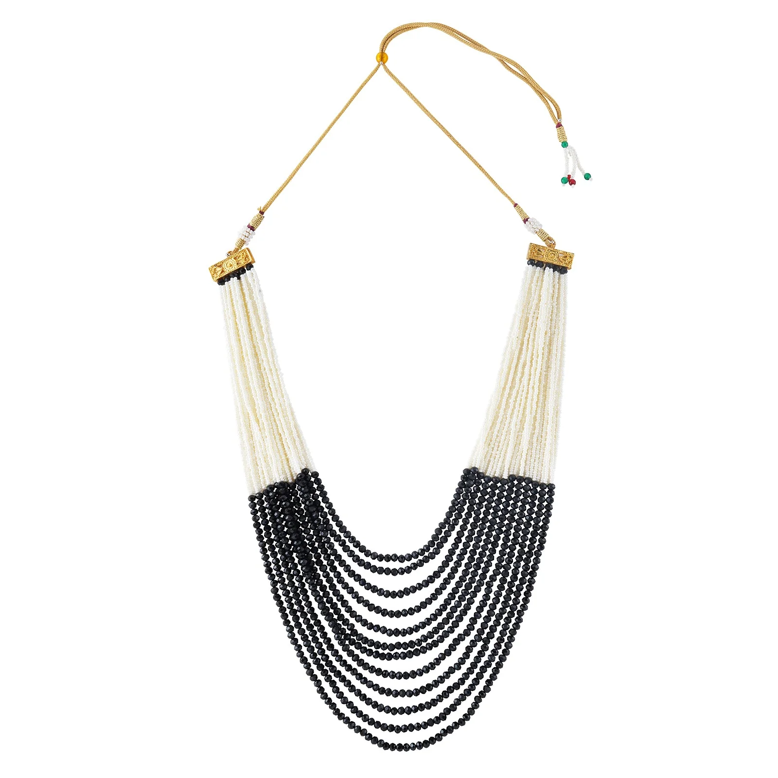 Teejh Jareen Black and White Gold Necklace Set - Image 4