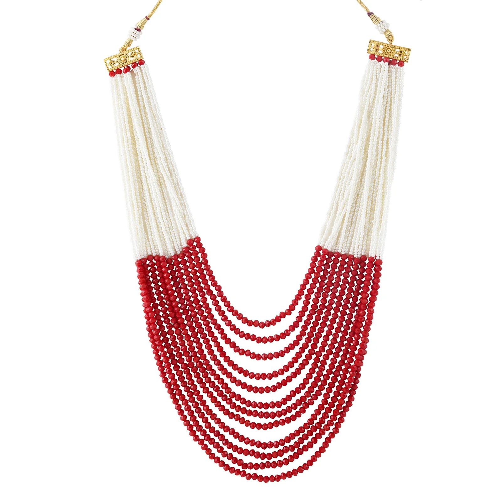 Teejh Jareen Red and White Gold Necklace Set - Image 3