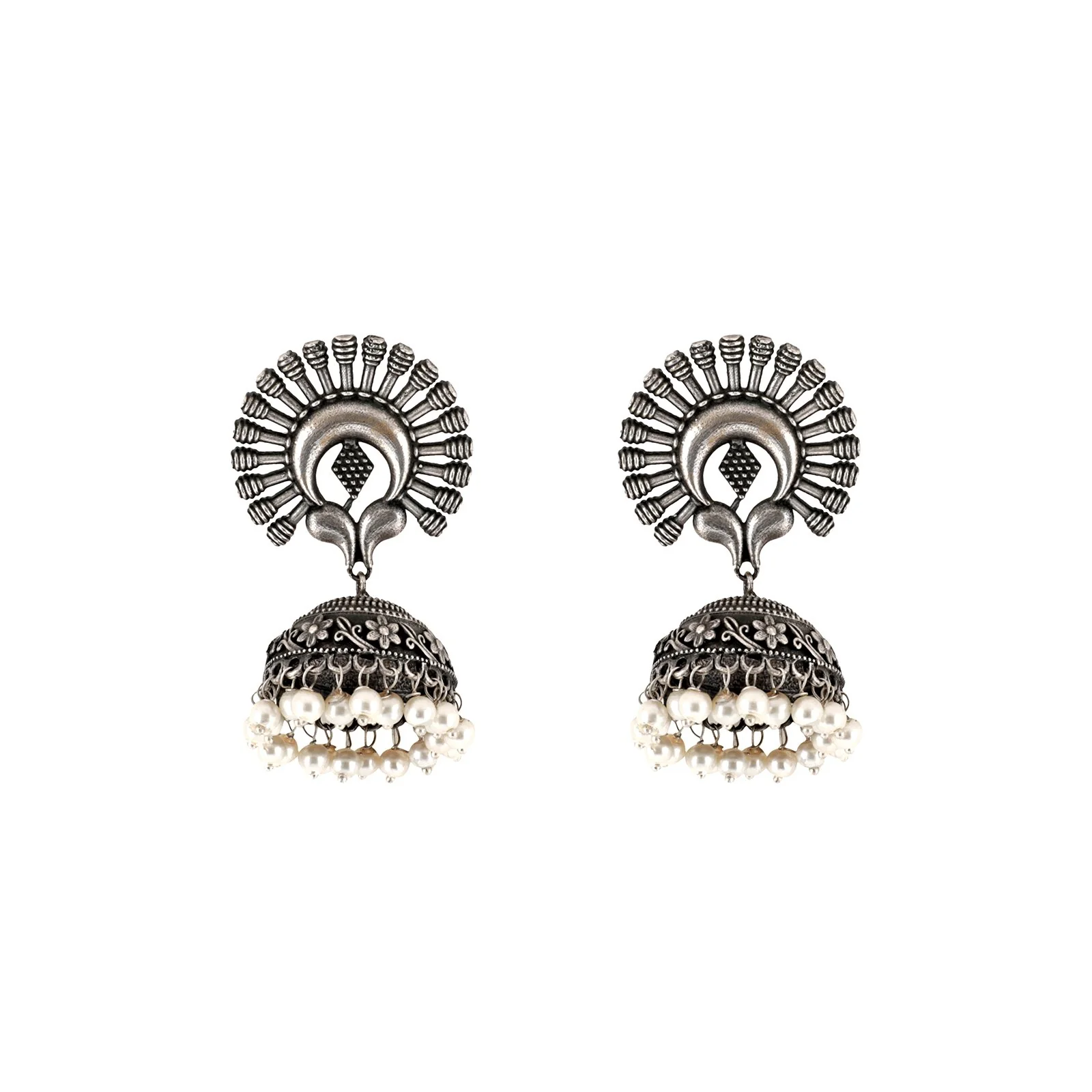 Teejh Jhalsa Silver oxidised earring - Image 2