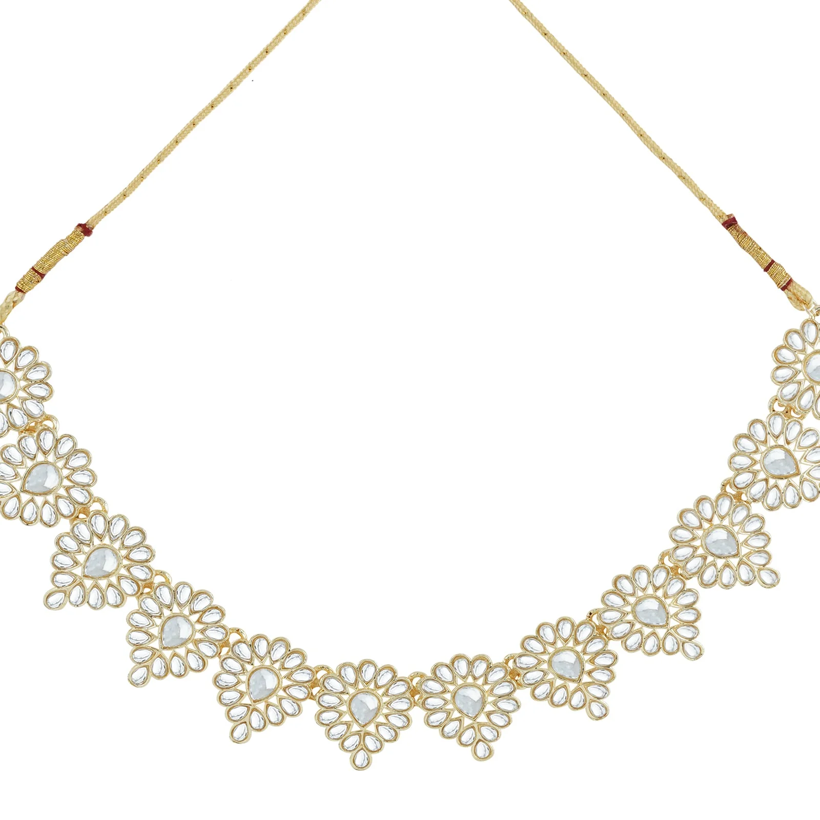 Teejh Jhilmil Pearl and Polki Necklace Set - Image 4