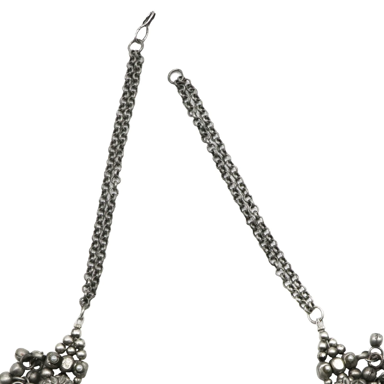 Jiya Floral Silver Oxidised Ghungroo Choker Necklace - Image 3