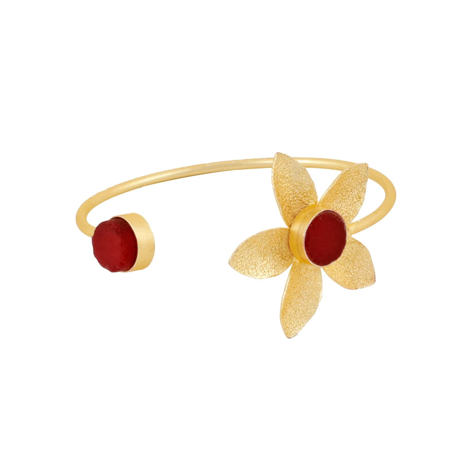 Teejh Juhi Dark Red Flower Bracelet - Image 2