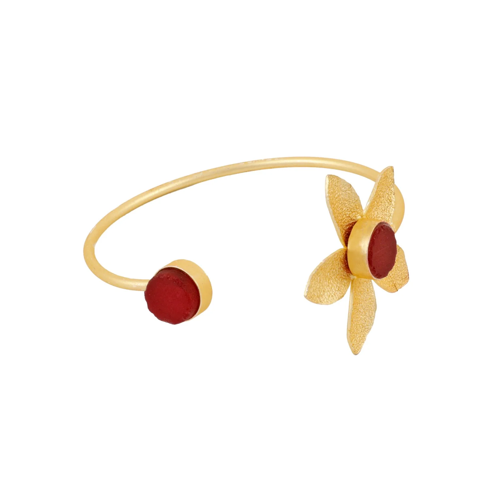Teejh Juhi Dark Red Flower Bracelet - Image 3