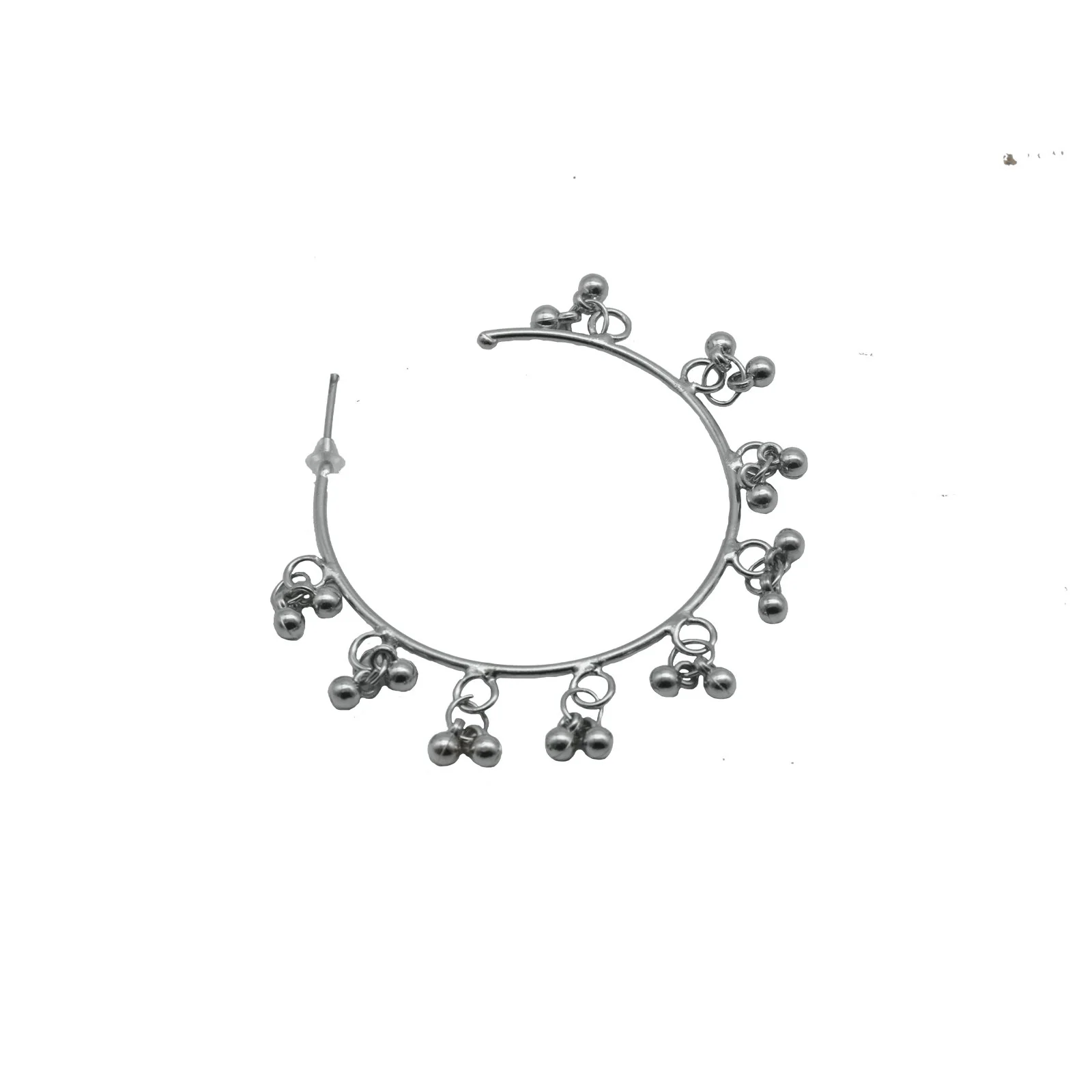 Teejh Kalpana Silver Oxidized Ghungroo Earrings - Image 3