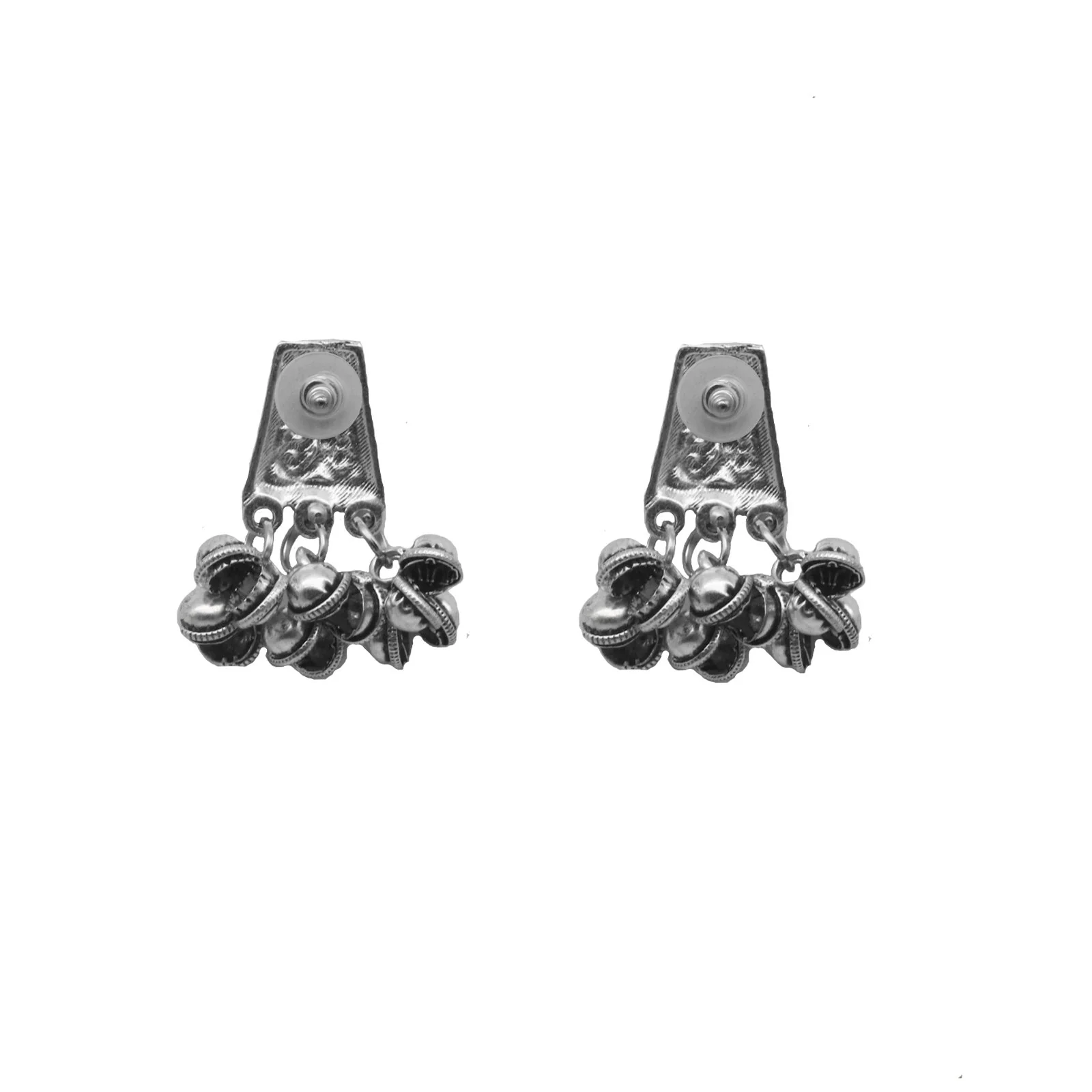 Kanish Silver Oxidized Ghungroo Earrings - Image 4