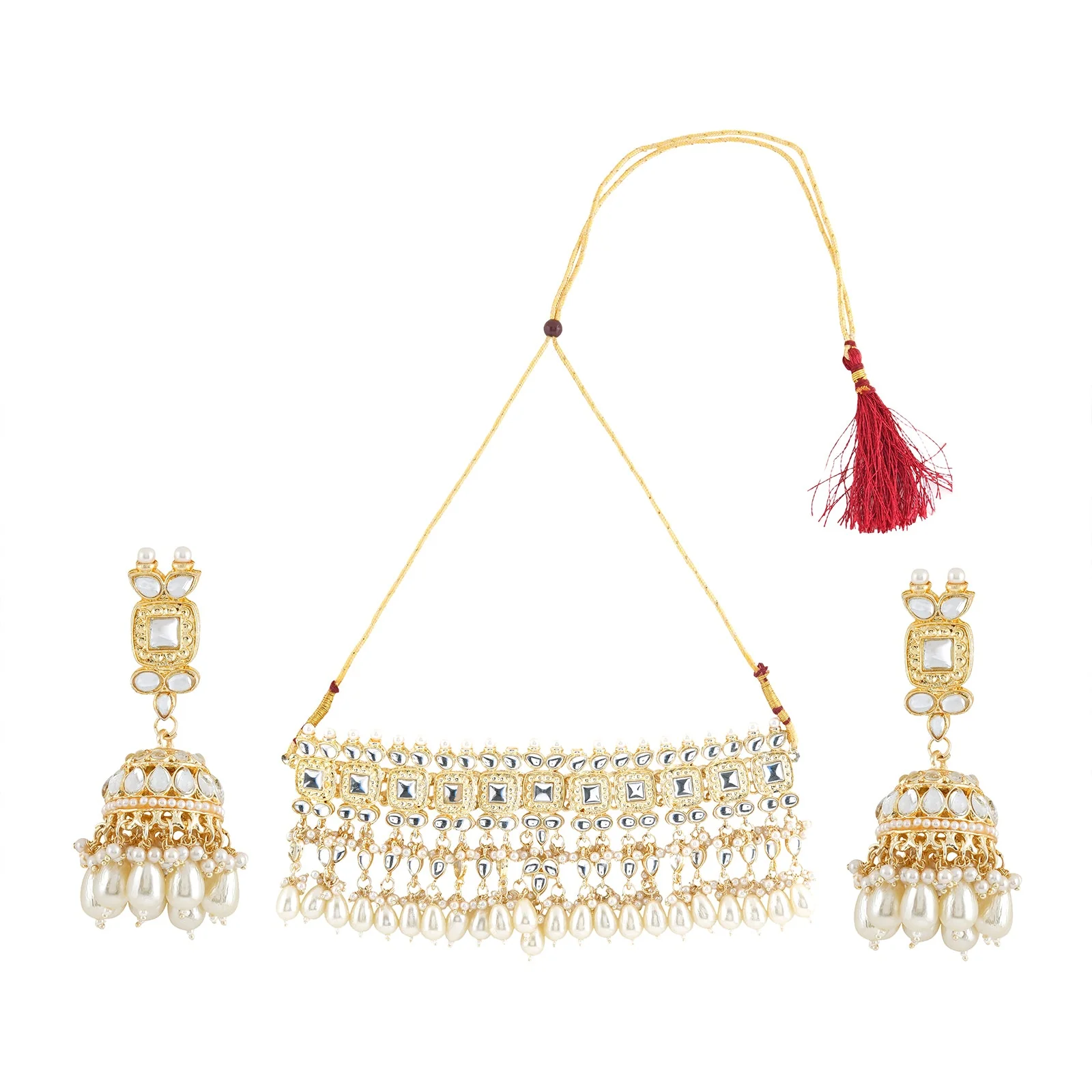 Teejh Kanisha Pearl and Polki Necklace Set - Image 3