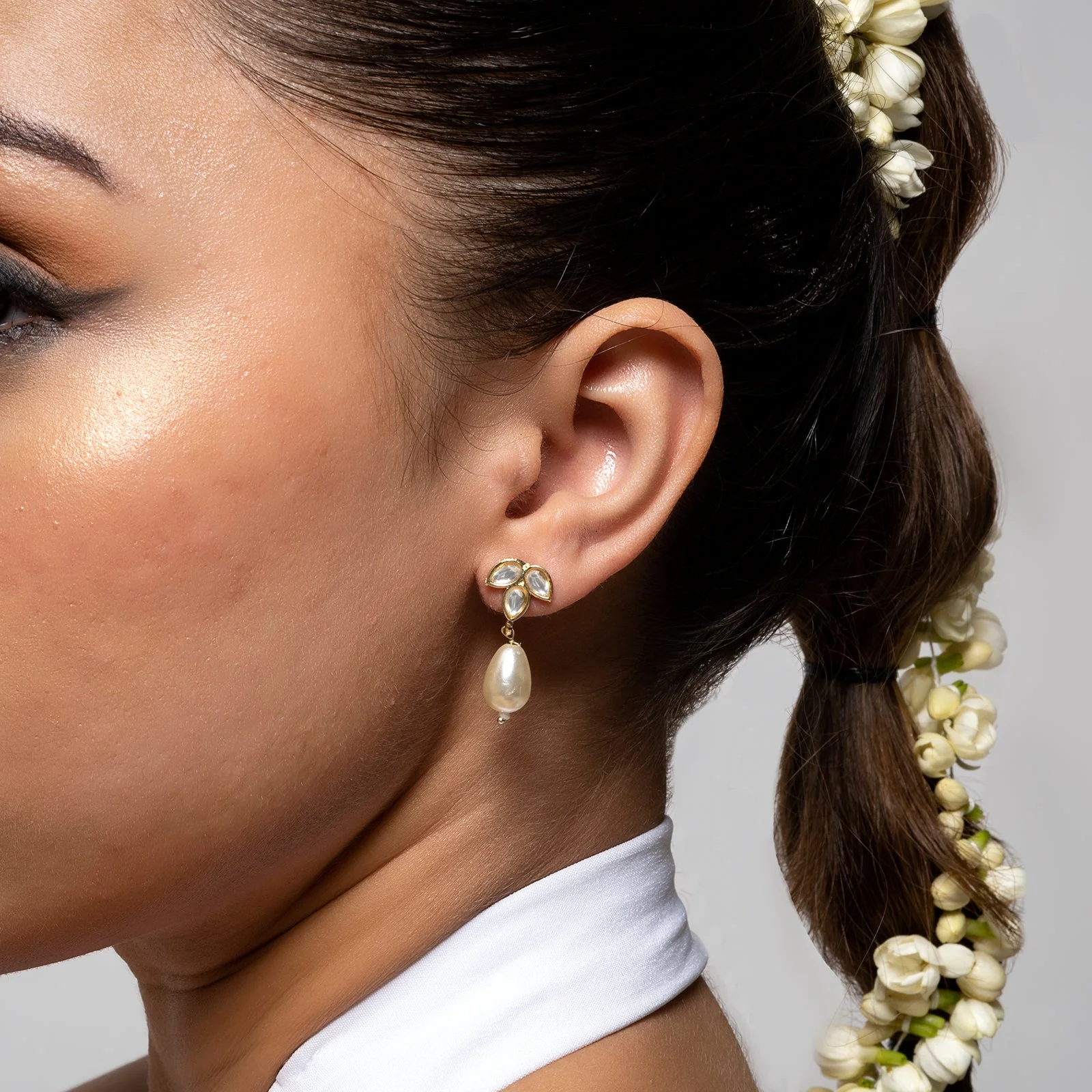 Teejh Kashvi Pearl and Polki Earring - Image 2