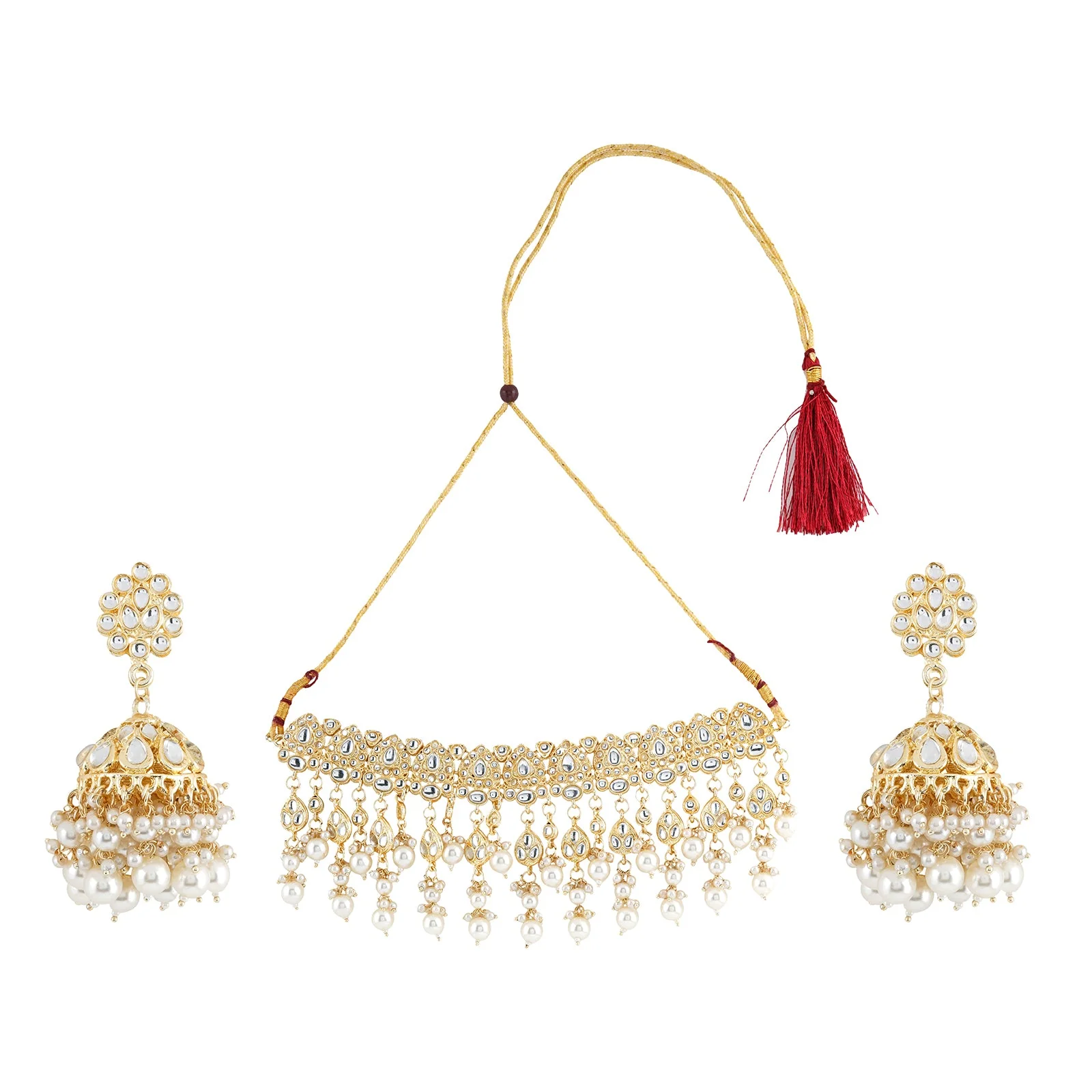 Teejh Kayraa Pearl and Polki Necklace Set - Image 4