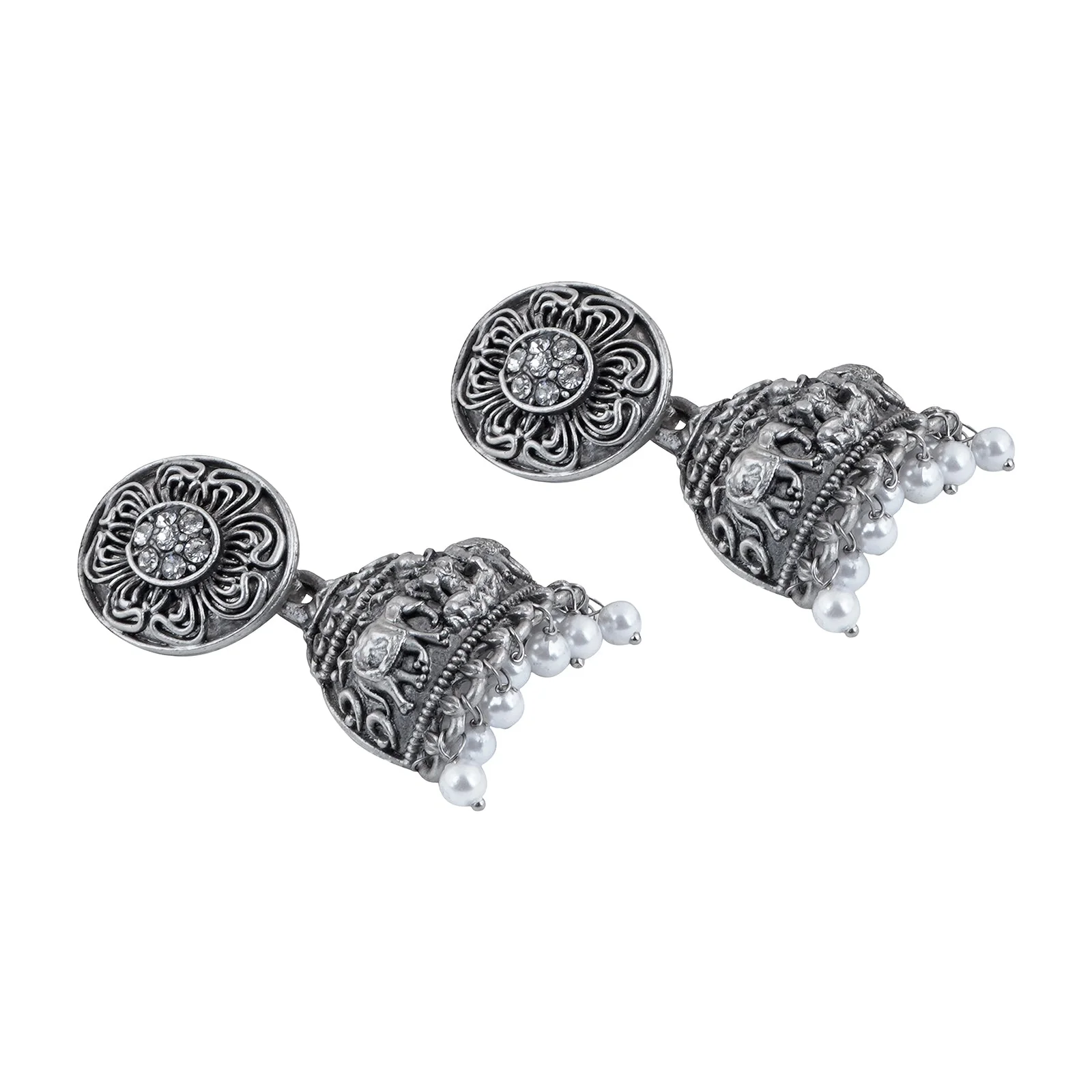Teejh Kevika Silver Oxidised Earrings - Image 5