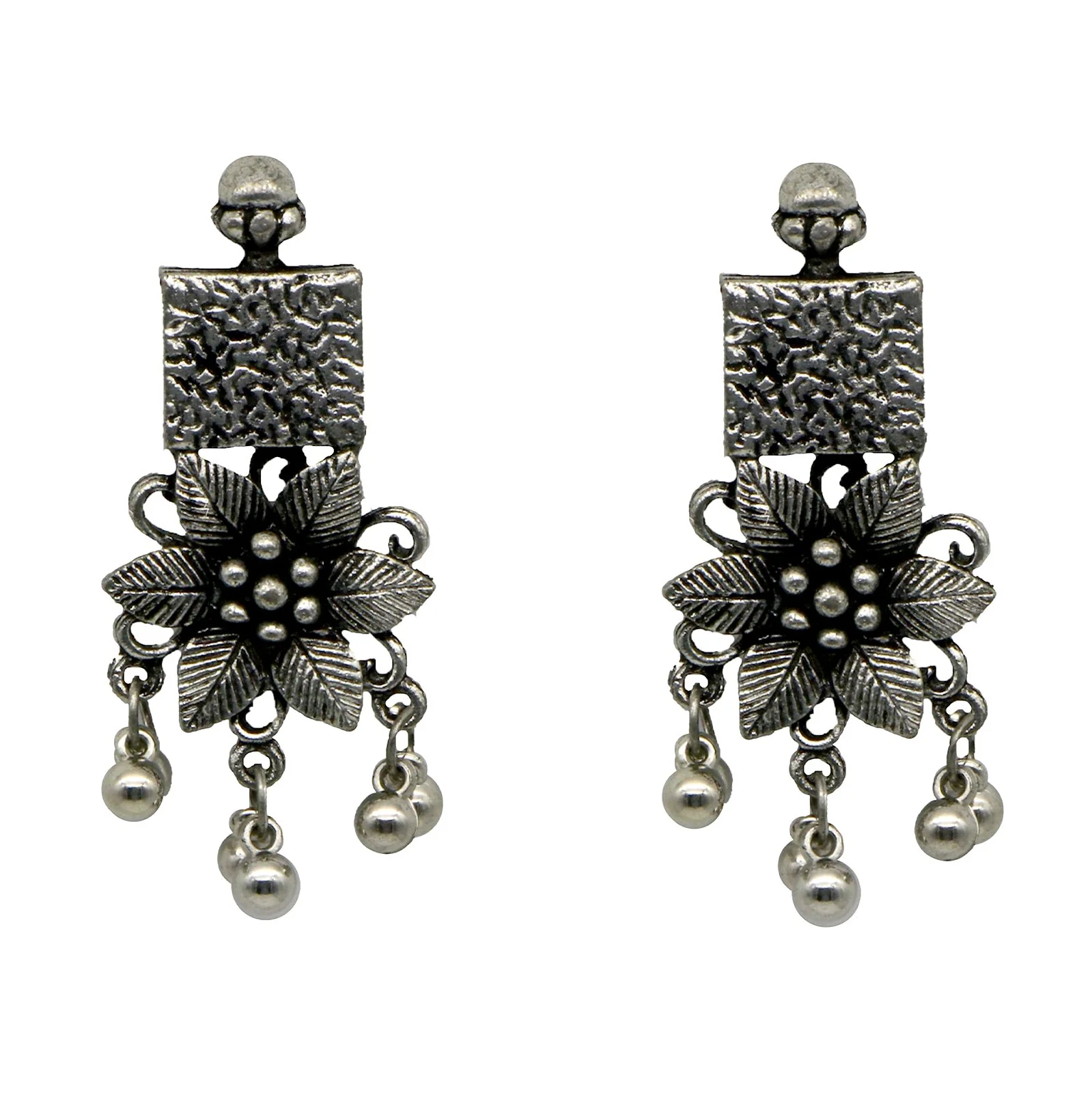 Teejh Khushi Ghungroo Silver Oxidised Necklace Set - Image 8