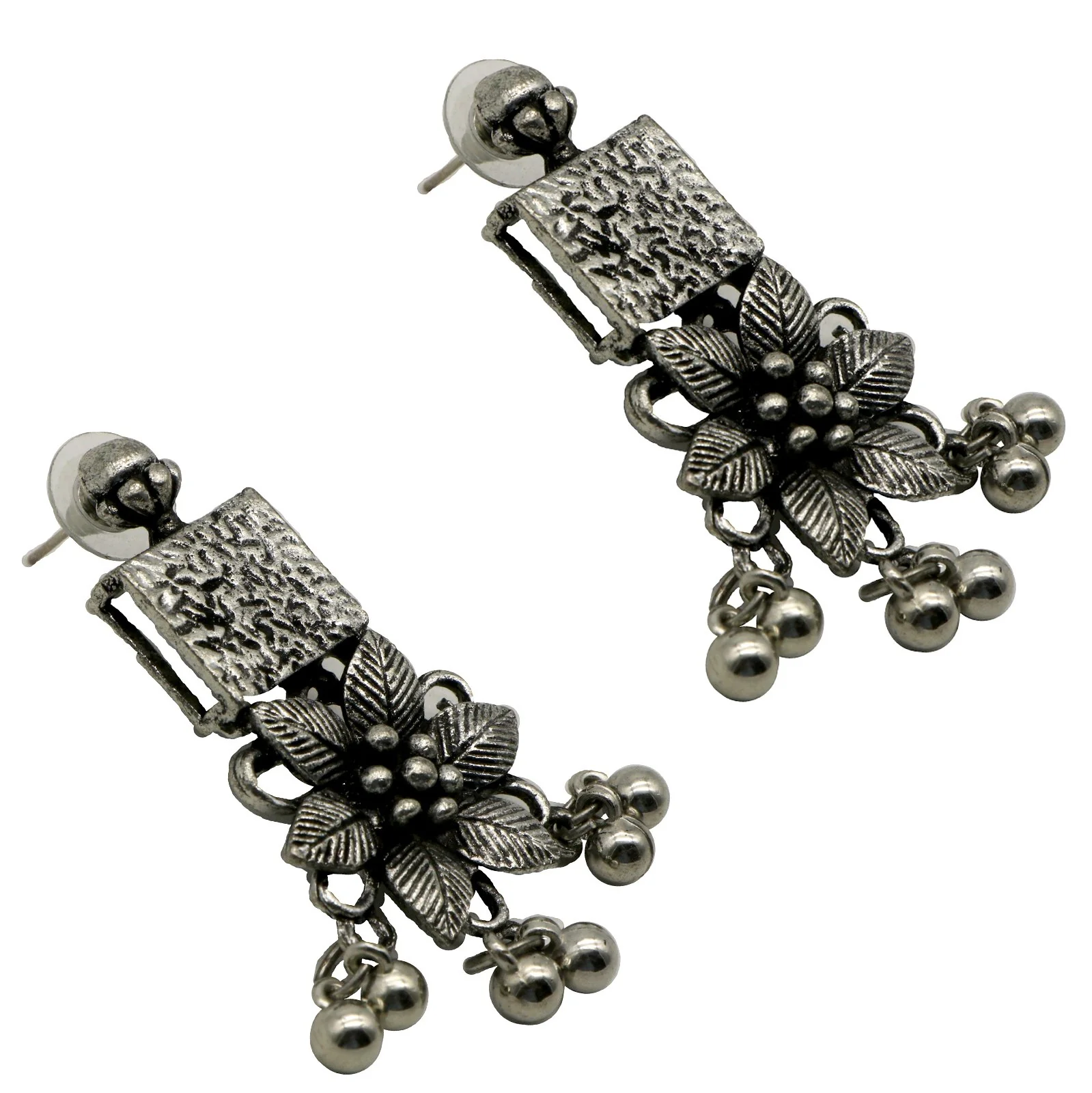 Teejh Khushi Ghungroo Silver Oxidised Necklace Set - Image 9
