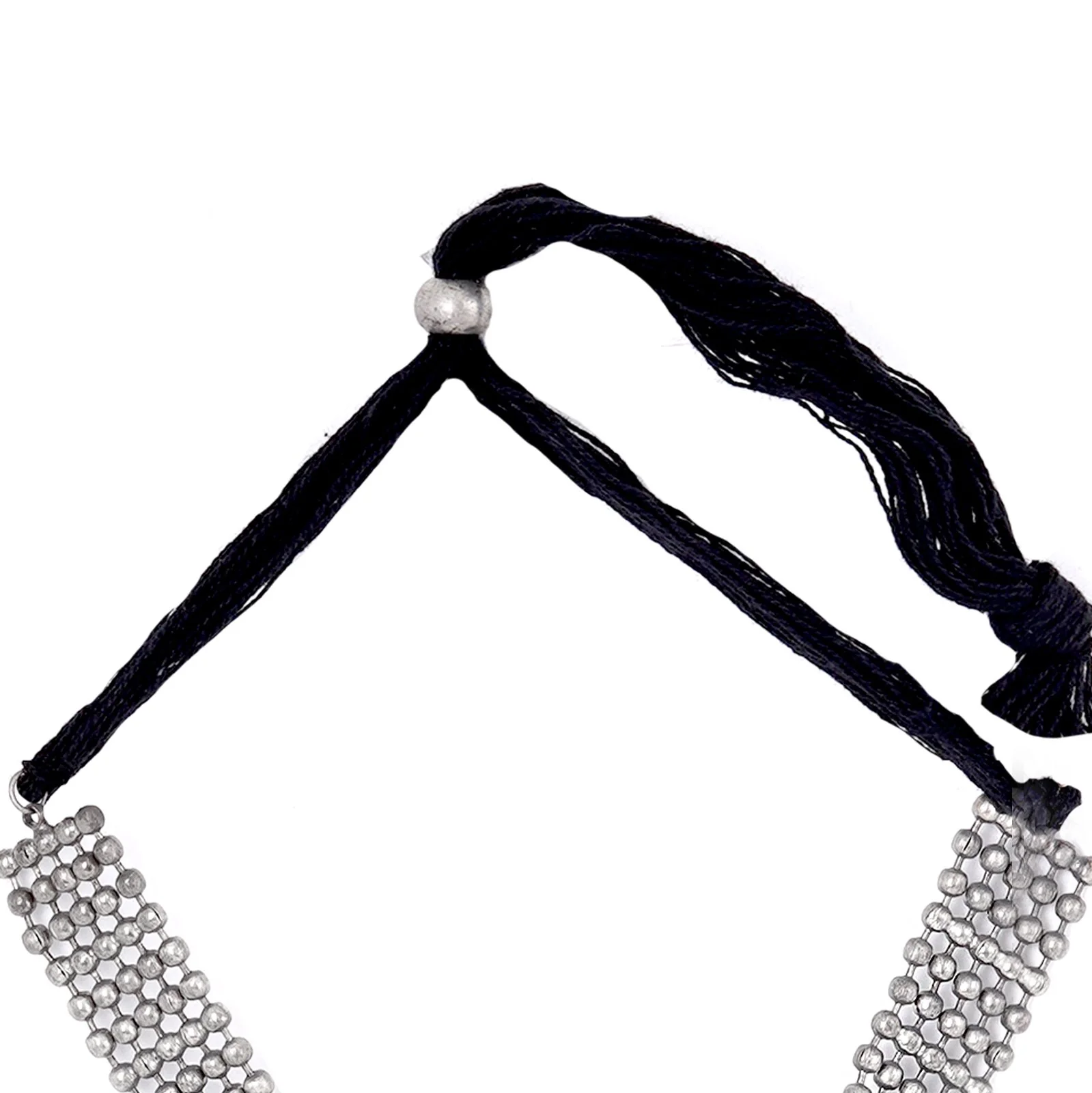 Teejh Kiva Ethnic Silver Oxidised Ghungroo Necklace Set - Image 8